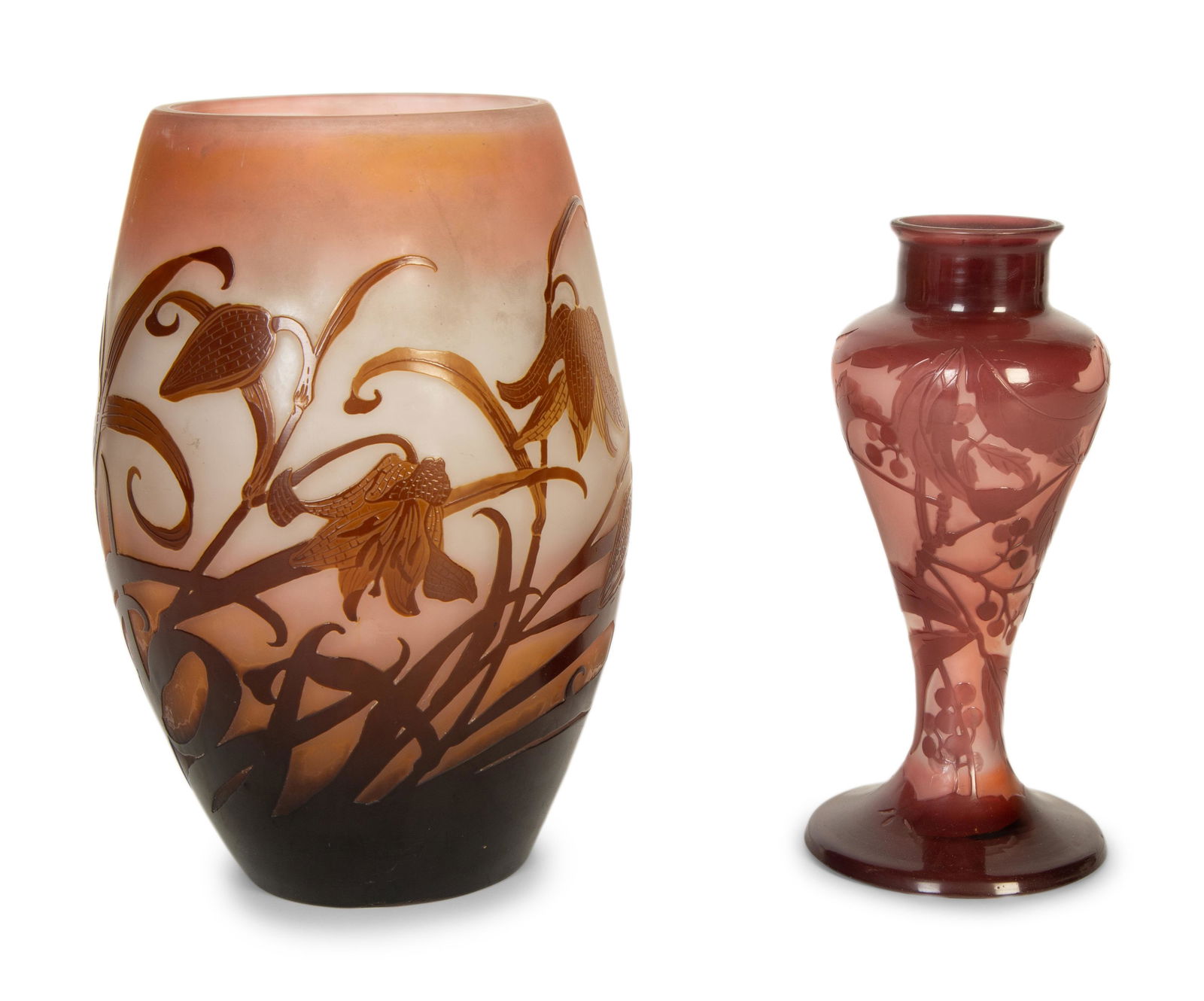 Emile Galle (French, 1846€“1904) Two Vases, Early 20th Century (1 of 6)