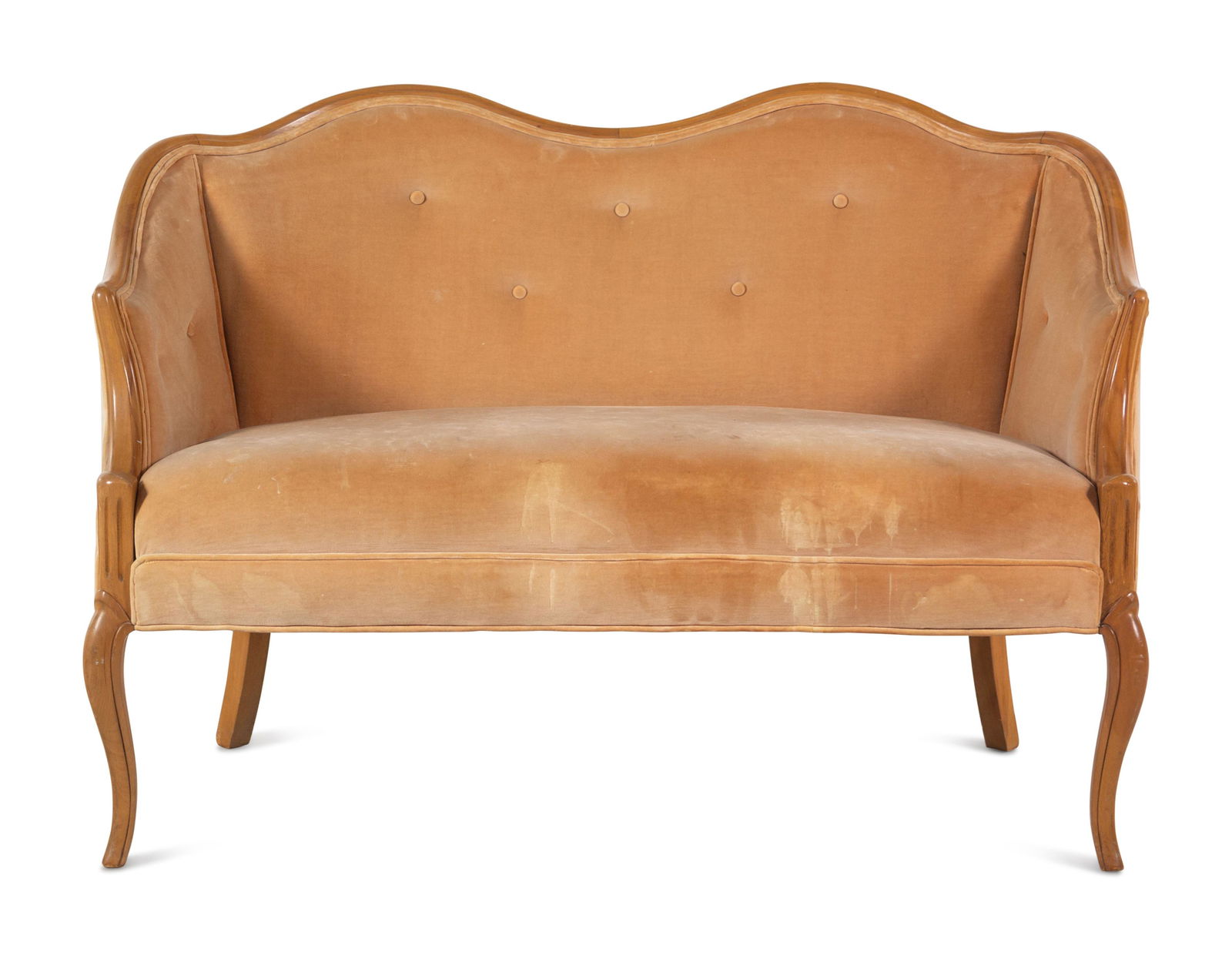 A Louis XV/XVI Transitional Style Maple Settee (1 of 3)