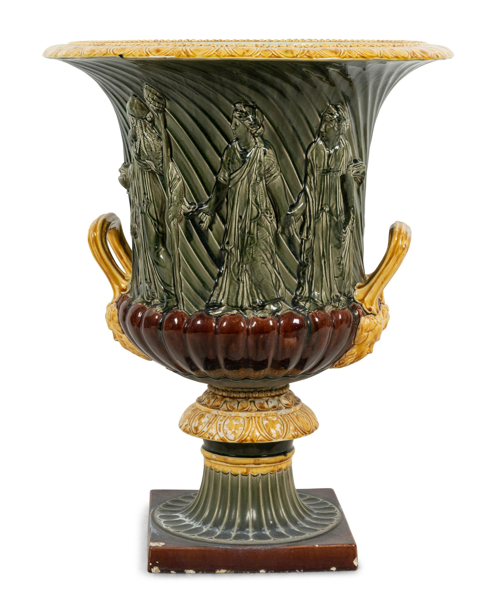 A Large French Majolica Campagna Urn (1 of 5)