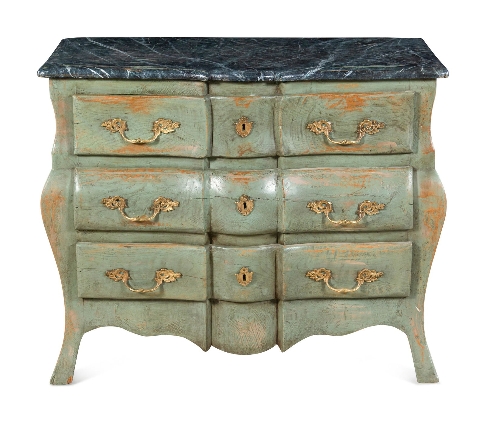 An Italian Painted Faux Marble-Top Commode (1 of 4)