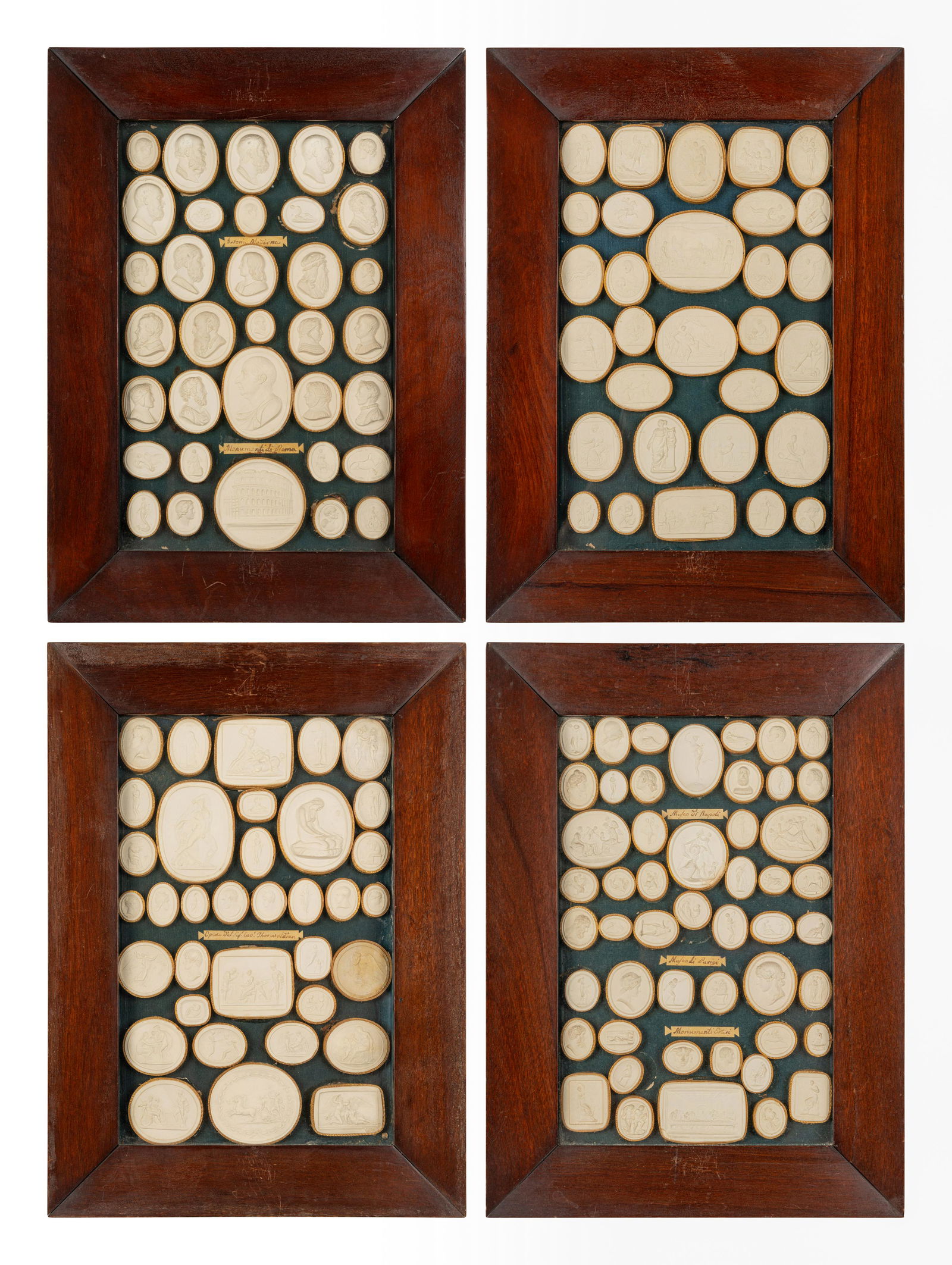 A Collection of Grand Tour Style Plaster Intaglios in Four Frames (1 of 11)