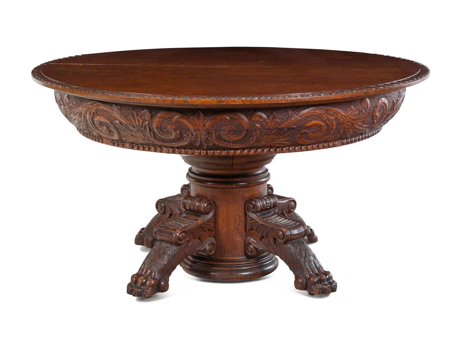 A Renaissance Revival Carved Oak Extension Table (1 of 5)