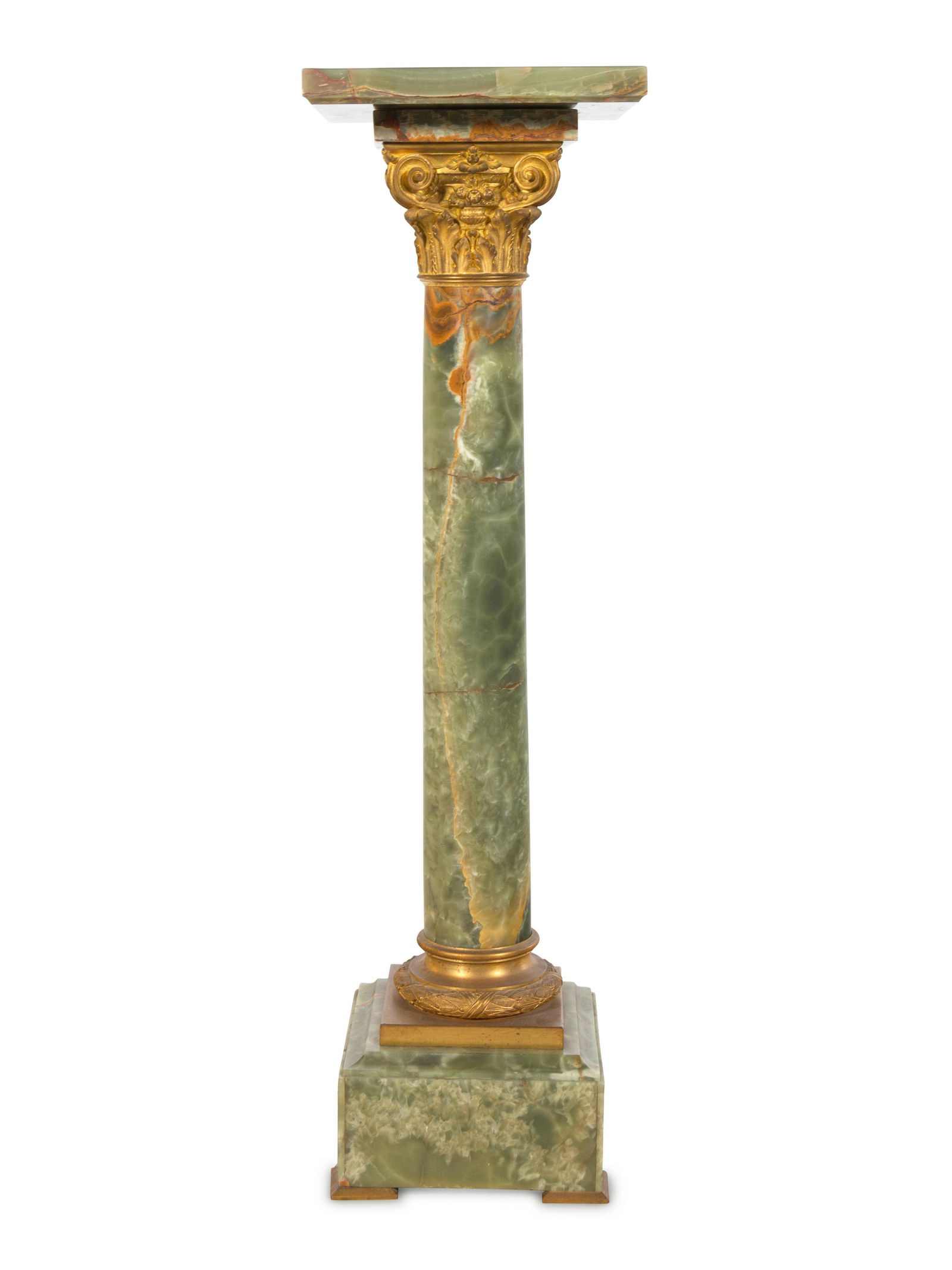 A Gilt Metal Mounted Green Onyx Pedestal Jul 22, 2022 Hindman in IL