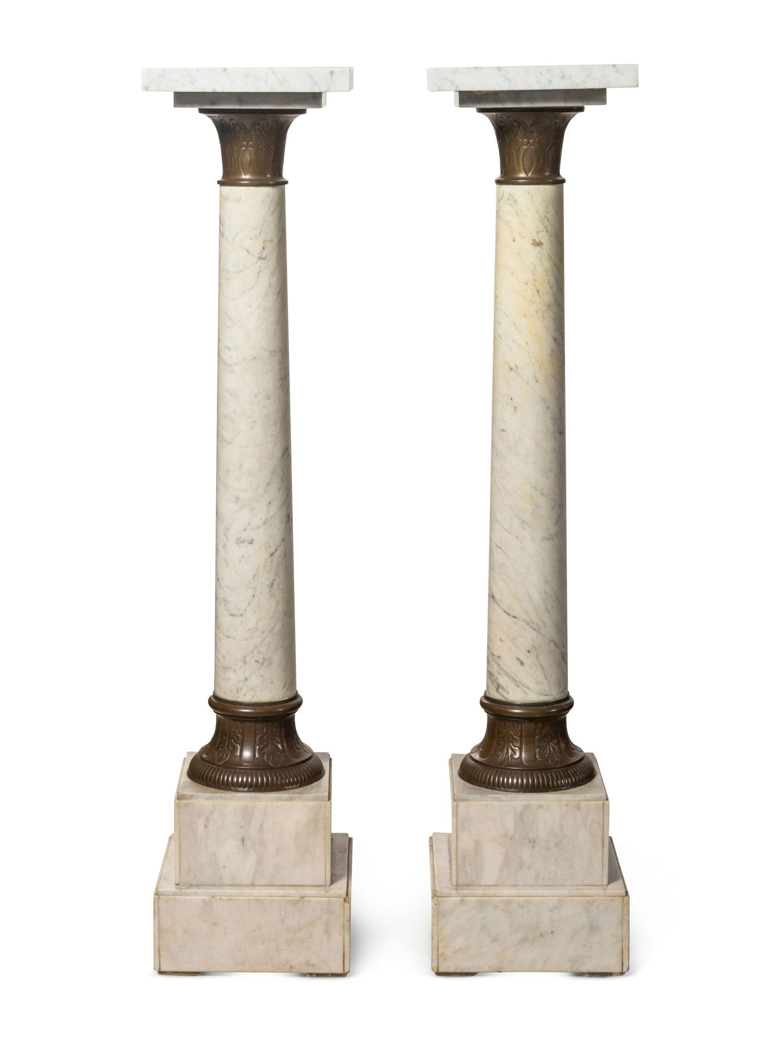 A Pair of Continental Bronze Mounted Marble Pedestals (1 of 3)