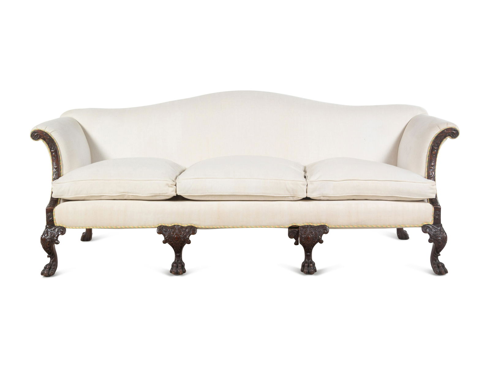 A George I Style Carved Mahogany Camelback Sofa (1 of 3)