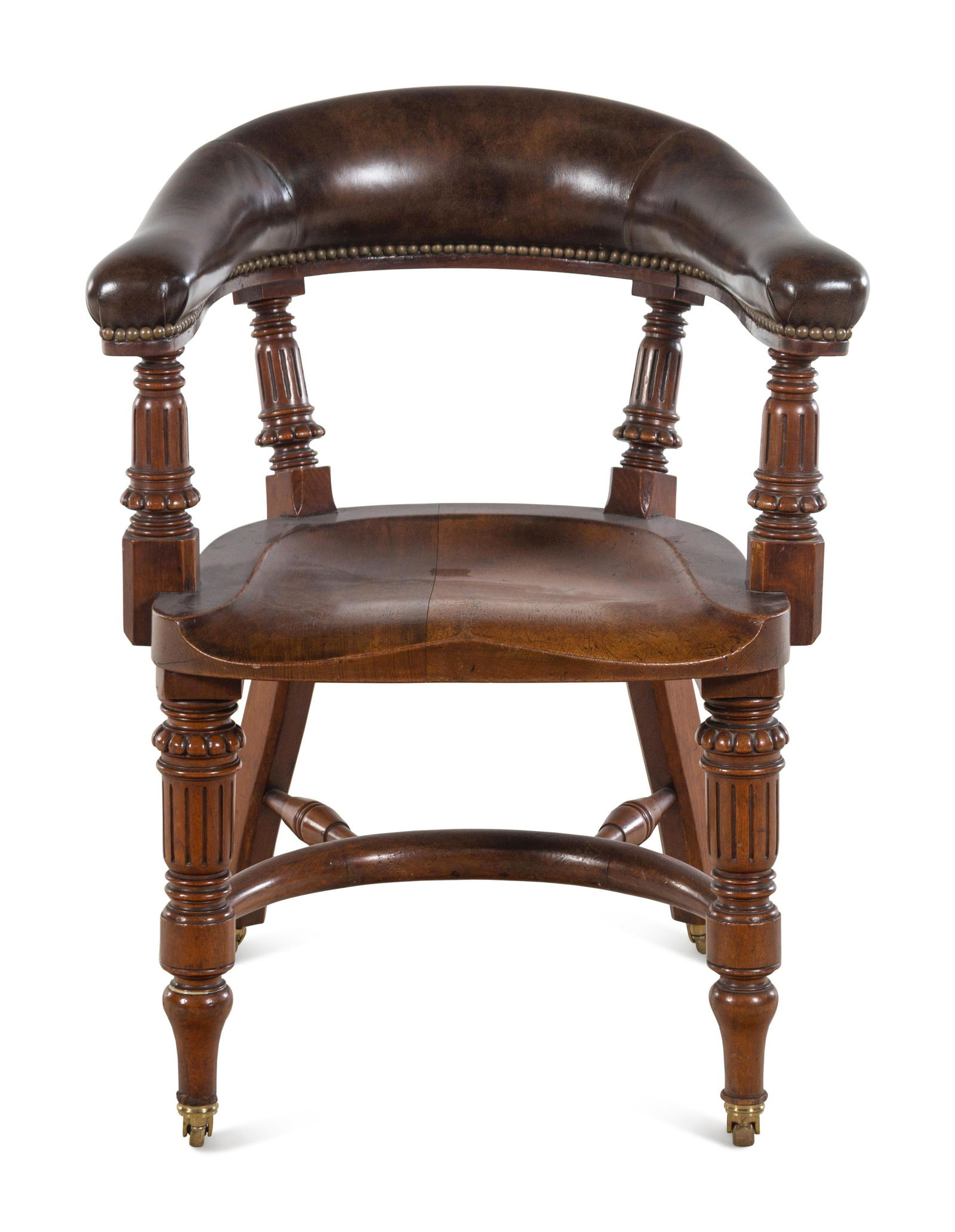 A William IV Style Leather Upholstered Desk Chair (1 of 3)