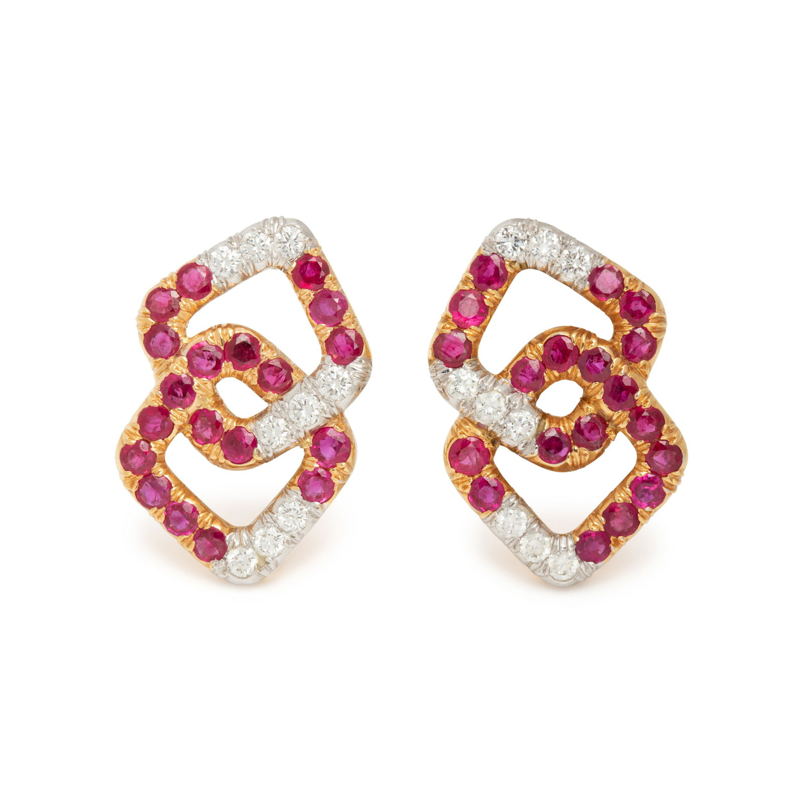 RUBY AND DIAMOND EARCLIPS (1 of 2)