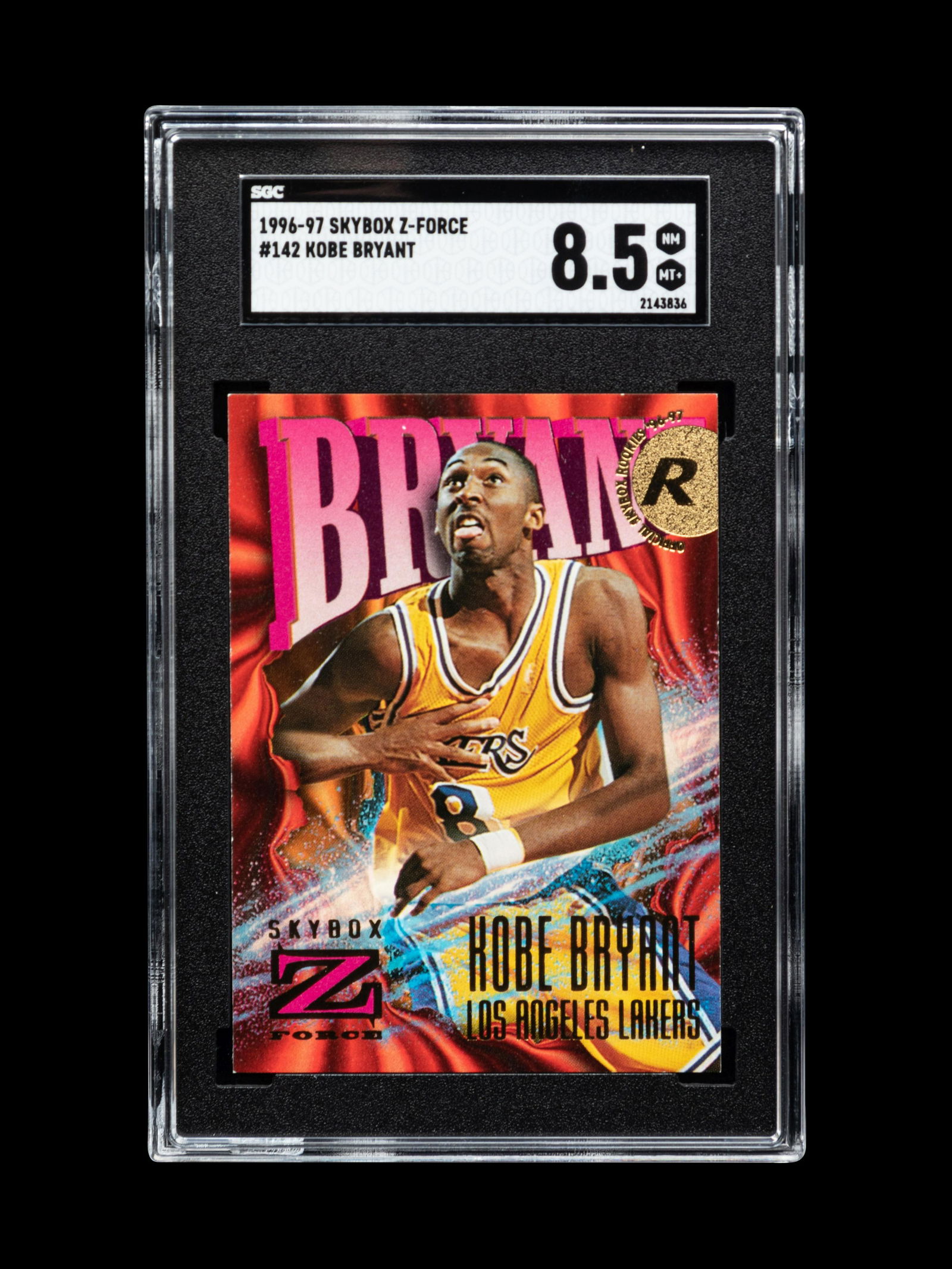 A Group of 1996-97 Skybox Z-Force Kobe Bryant Rookie Basketball Cards No. 142 (SGC 8.5 NM-MT+) (1 of 4)