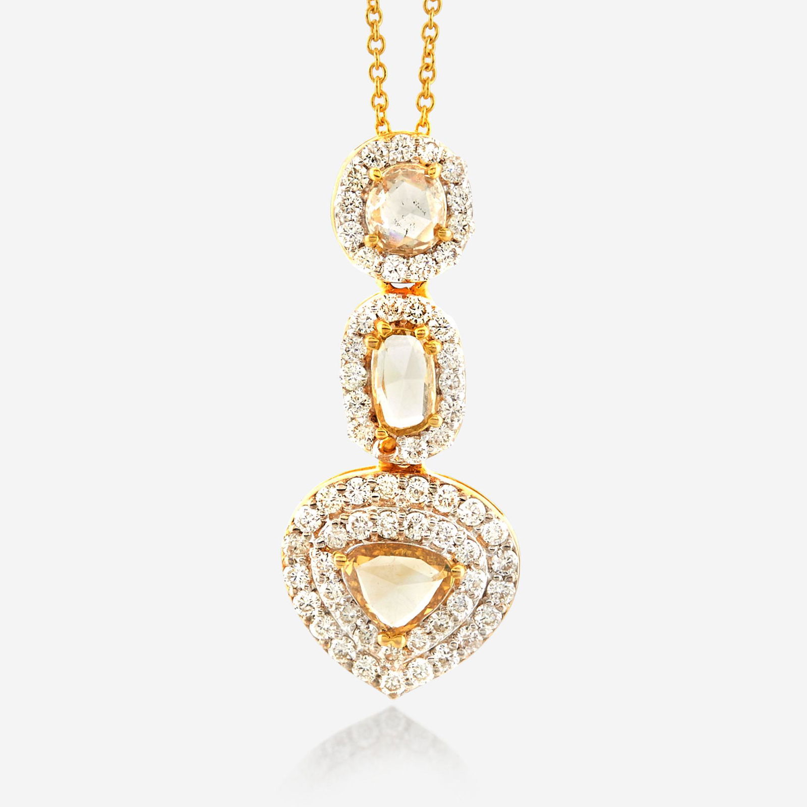 A diamond and gold pendant necklace (1 of 3)