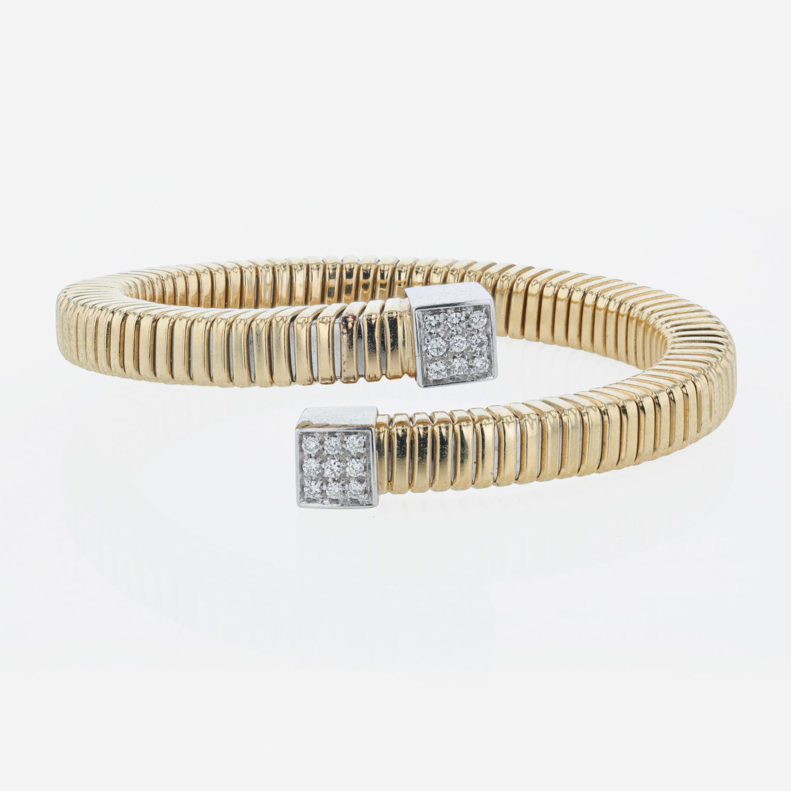 An 18K yellow gold and diamond cuff bracelet Florence, Italy (1 of 2)