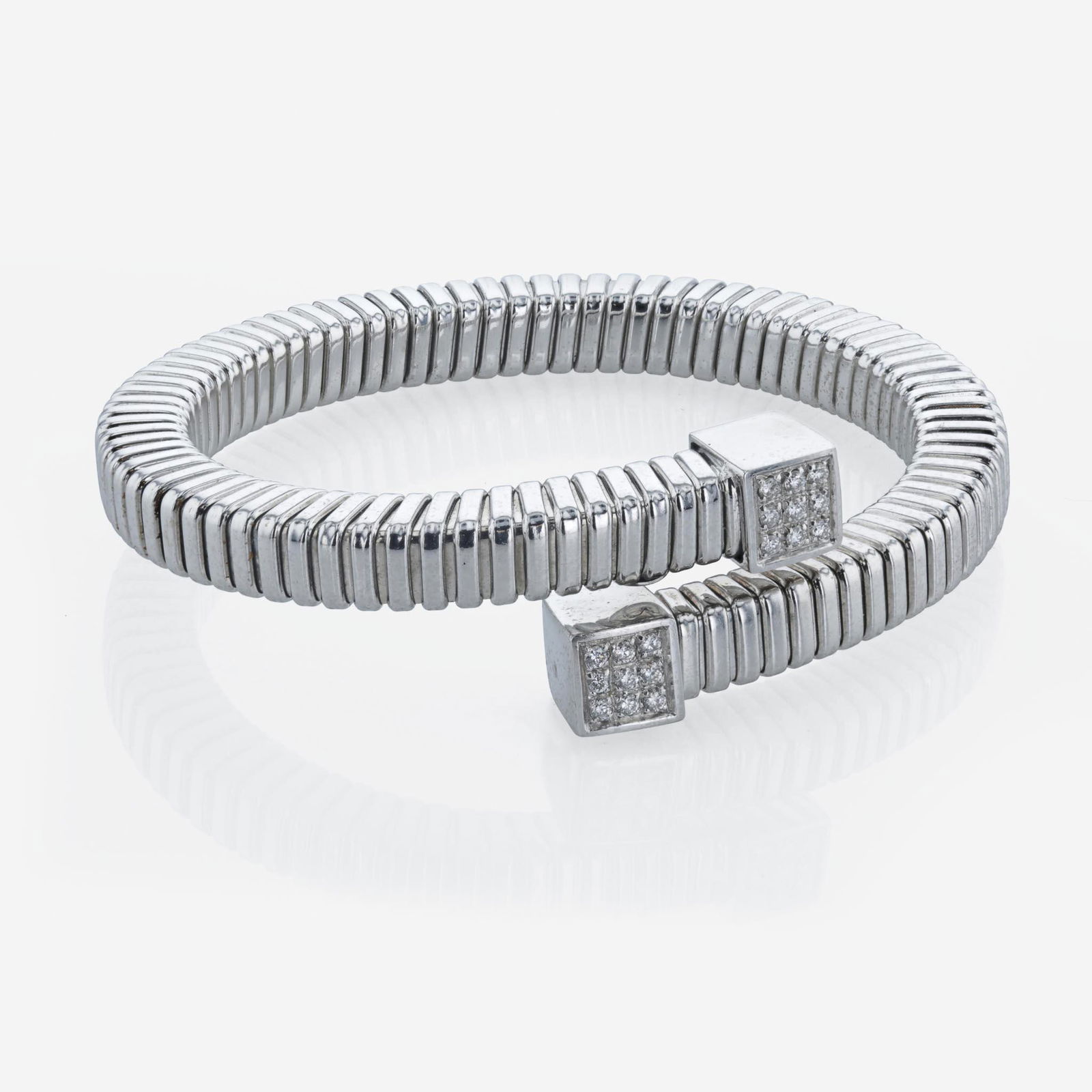 An 18K white gold and diamond cuff bracelet Florence, Italy (1 of 2)