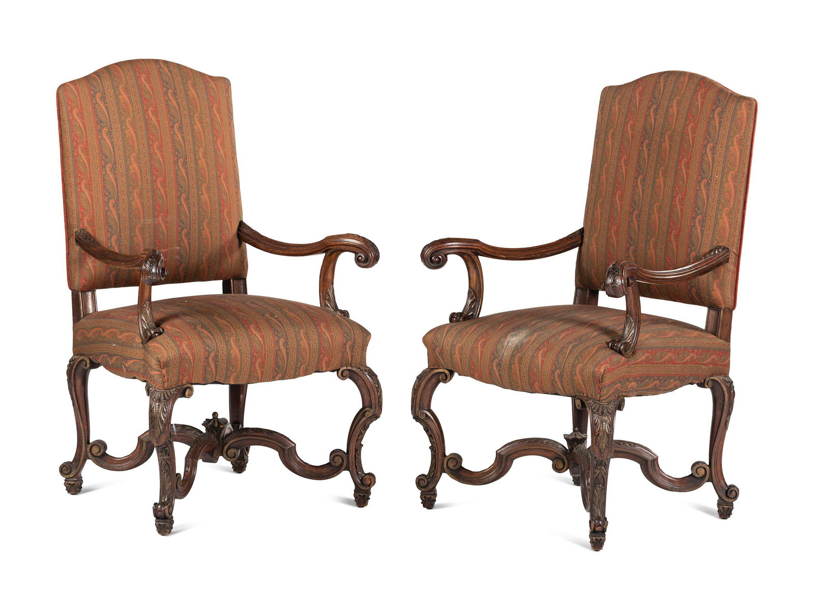 A Pair of Louis XV Style Carved Walnut Fauteuils (1 of 5)