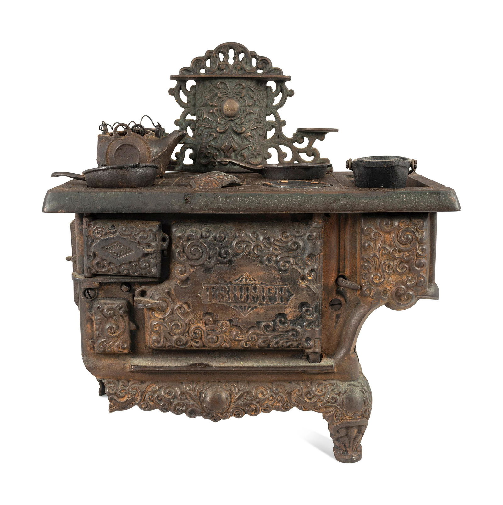 A 'Triumph' Range Salesman's Sample or Child's Toy Cast Iron Stove (1 of 5)