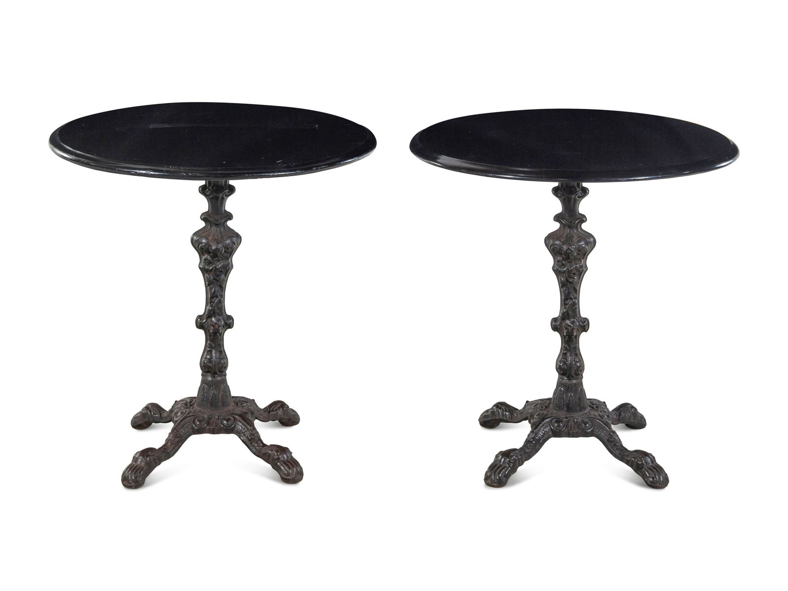 A Pair of French Cast Iron-Base Cafe Tables (1 of 3)