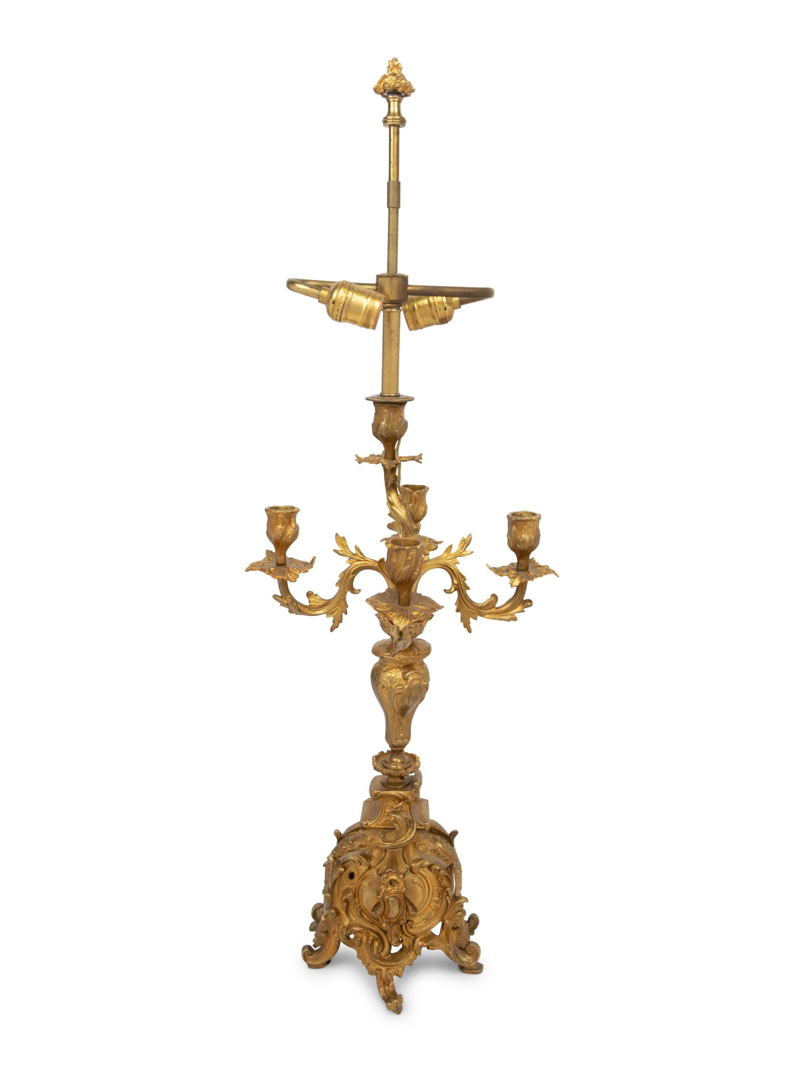 A French Gilt Bronze Five-Light Candelabra Mounted as a Lamp (1 of 3)
