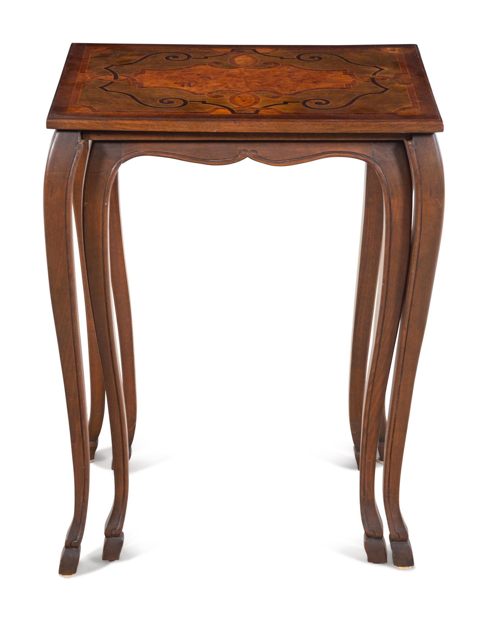A Pair of Italian Marquetry Nesting Tables (1 of 3)