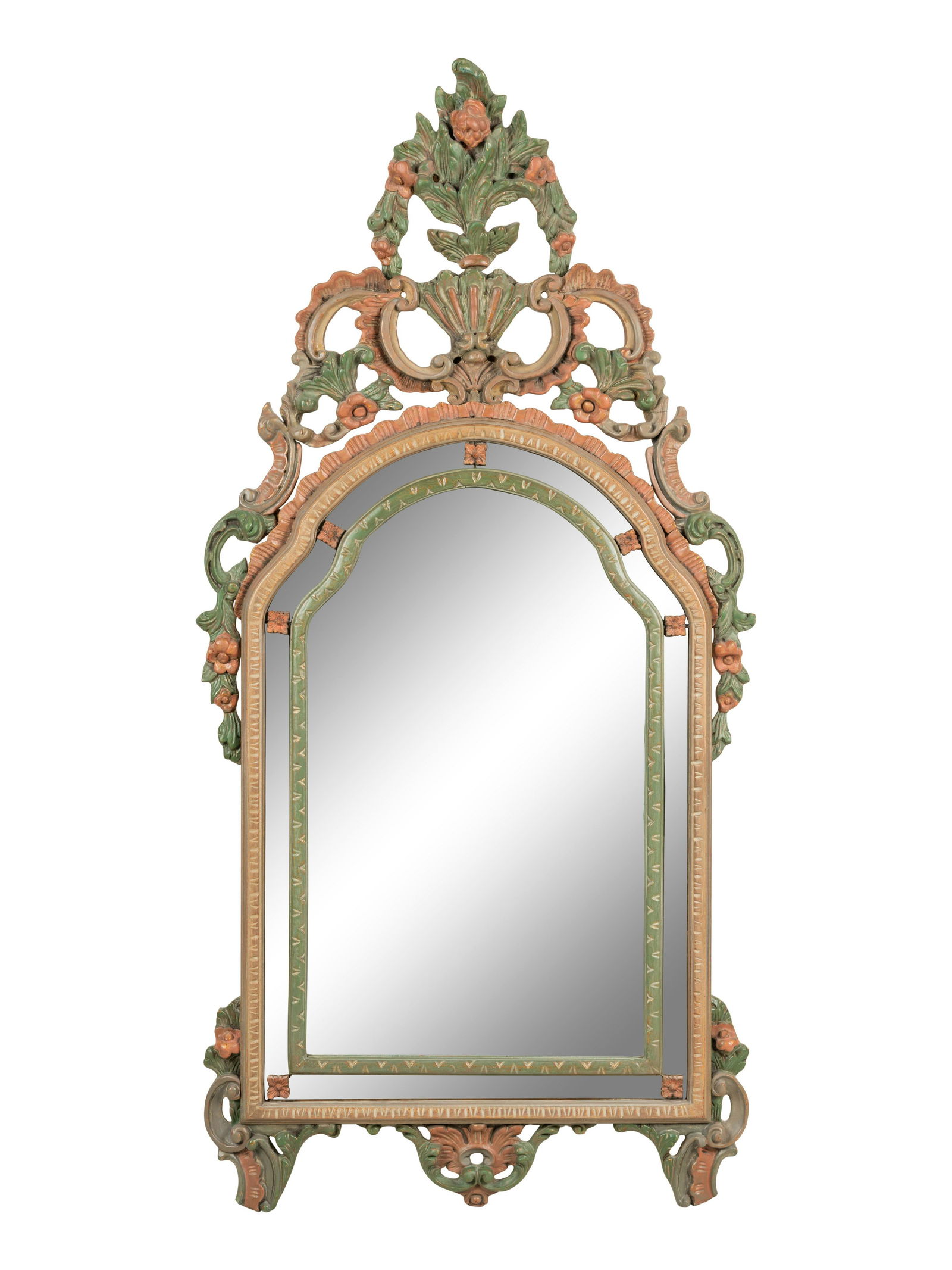An Italian Polychrome Decorated Mirror (1 of 10)