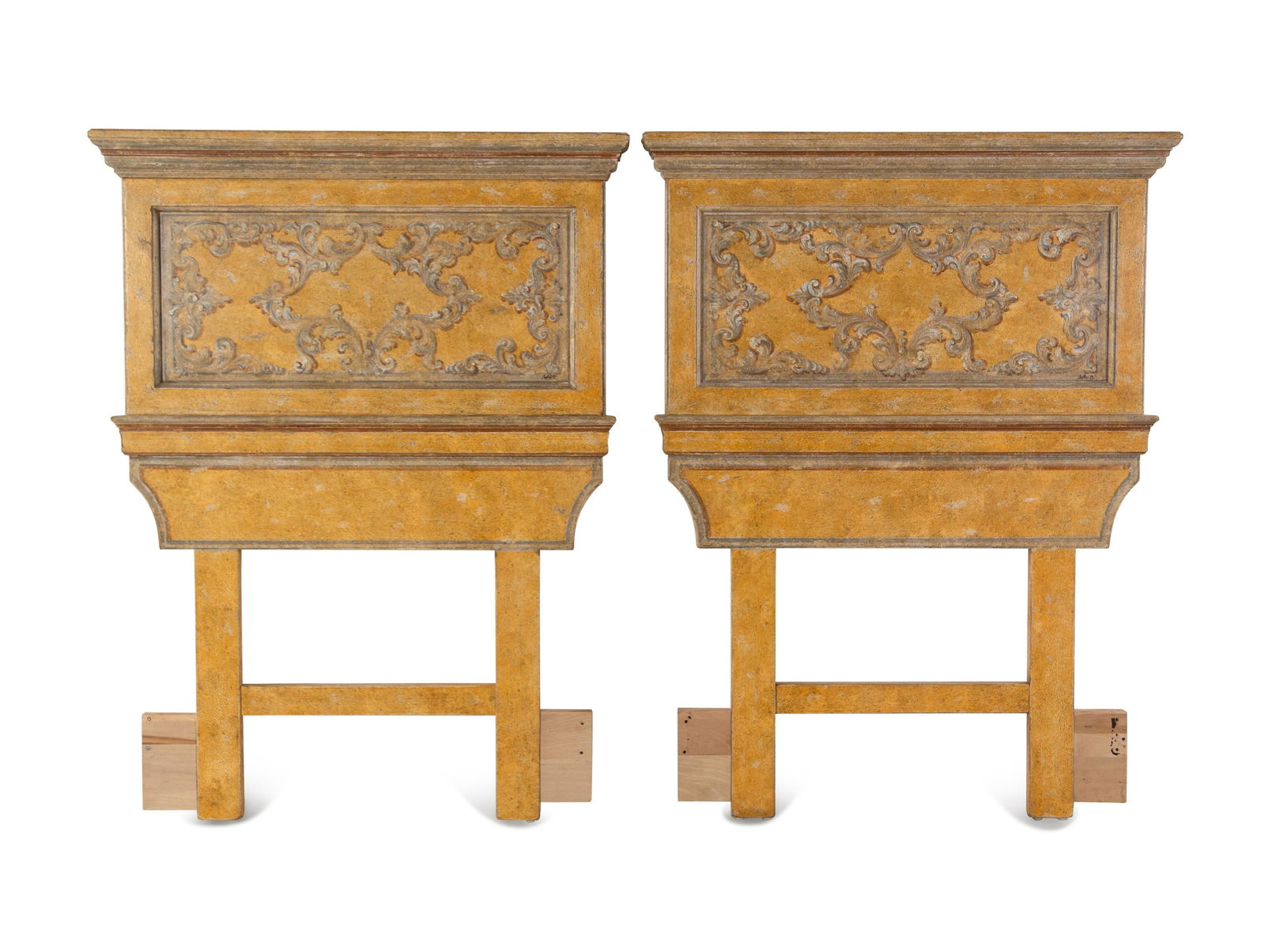 A Pair of Contemporary Painted Twin-Size Headboards (1 of 8)