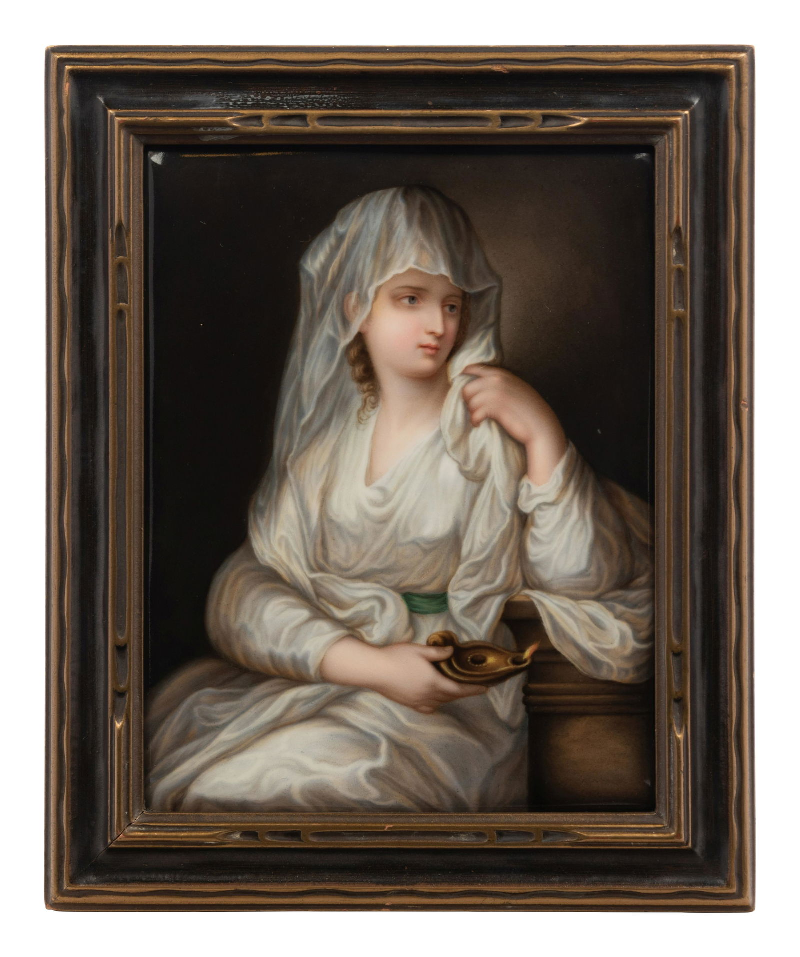 A Framed Continental Porcelain Plaque Depicting The Vestal Virgin (1 of 3)
