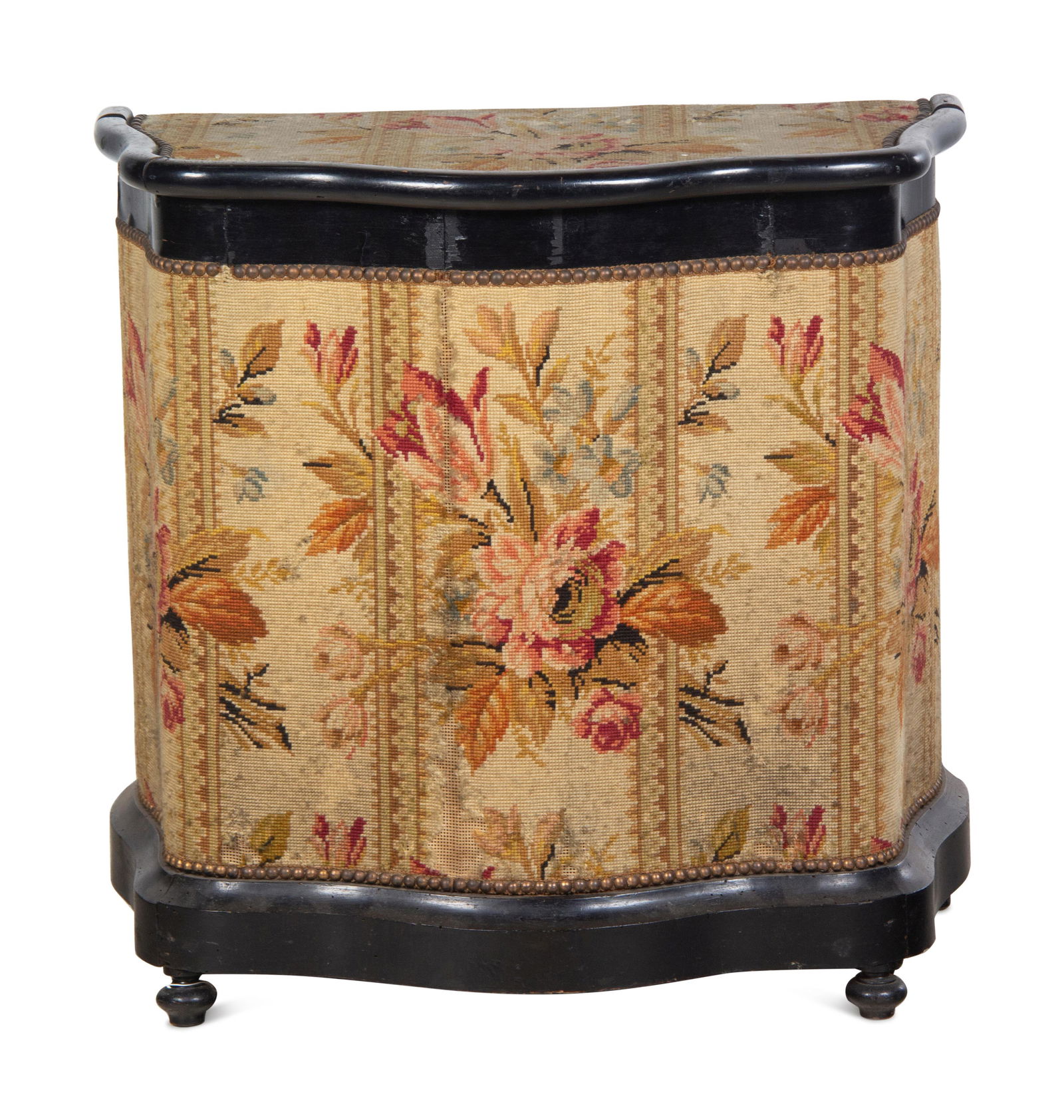 A Victorian Needlepoint-Decorated Console Table and a Similar Stool (1 of 5)