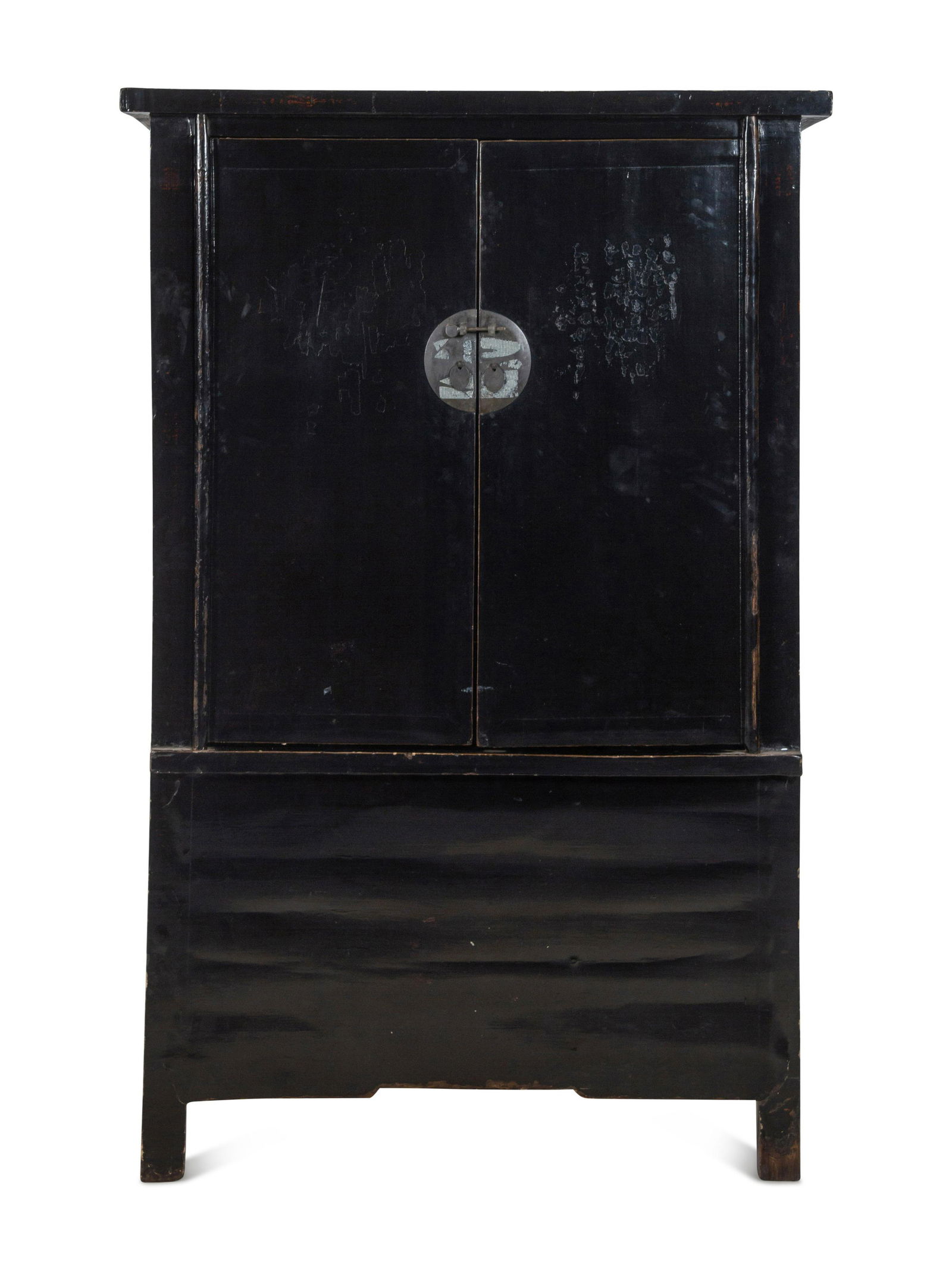 A Chinese Black Lacquered Elm Cabinet (1 of 3)
