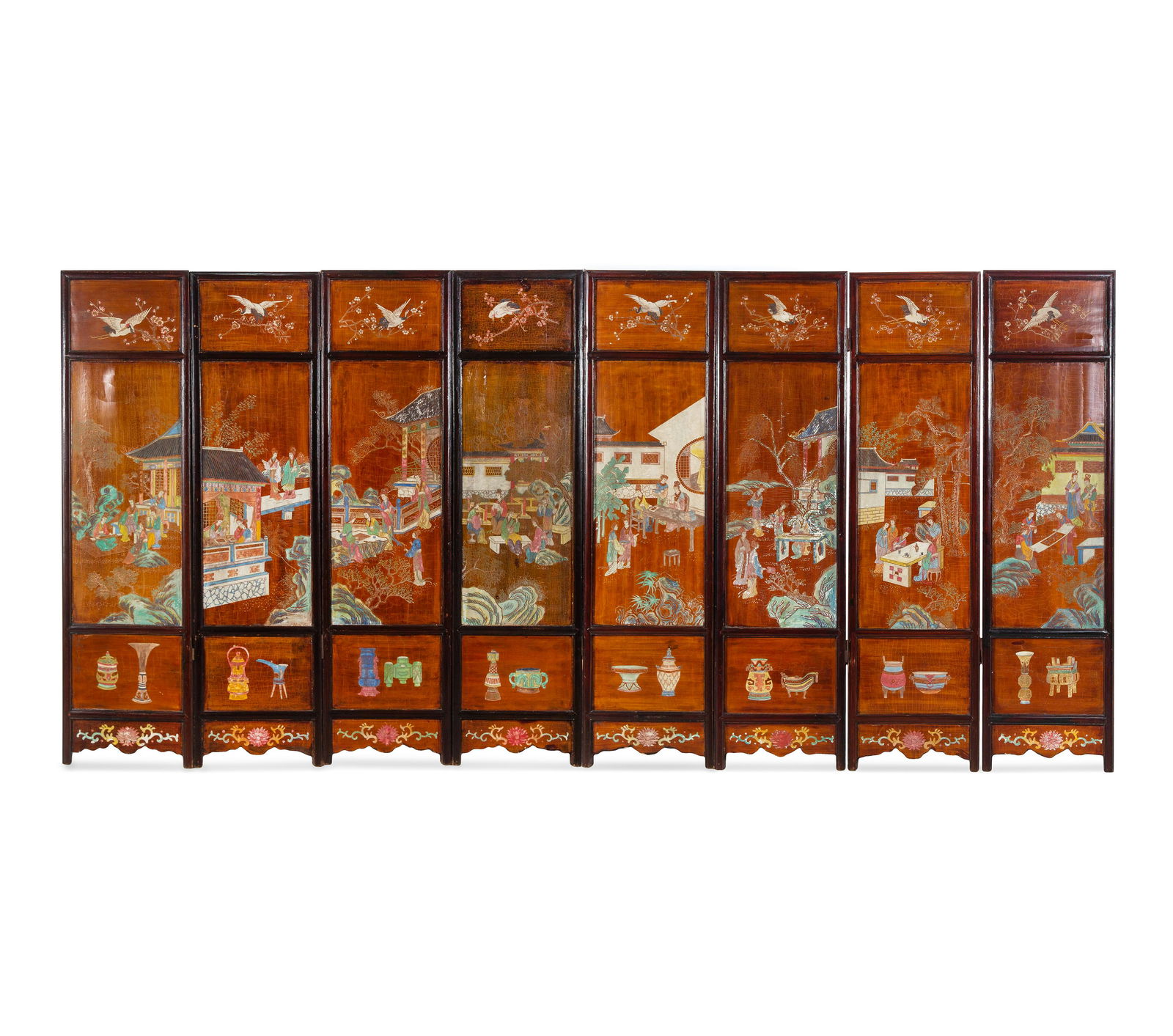 A Chinese Coromandel Eight-Panel Floor Screen  (1 of 2)