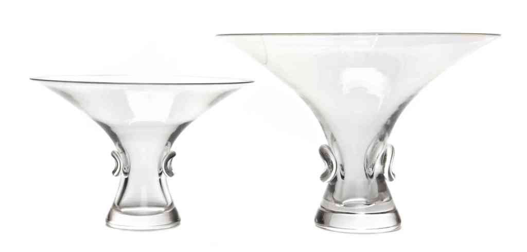 A Pair of Steuben Compotes, Height 6 3/8 inches.: A Pair of Steuben Compotes, model 8020, designed by George Thompson, 1951. Height 6 3/8 inches.