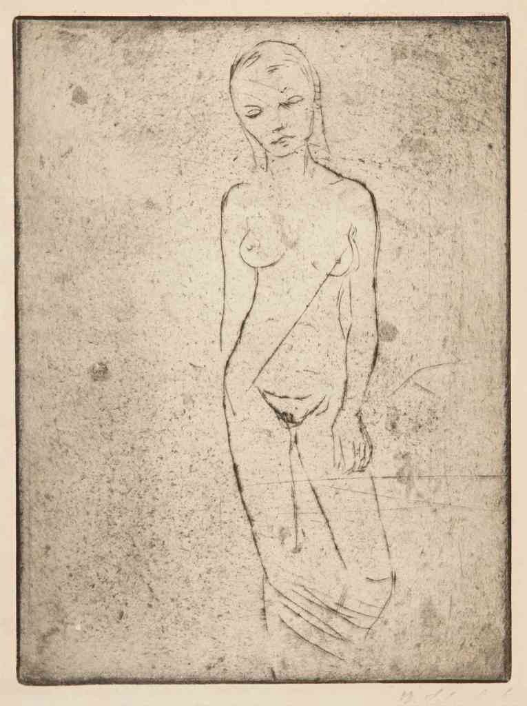 Wilhelm Lehmbruck, (German, 1881-1919), Junges Ma: Wilhelm Lehmbruck (German, 1881-1919) Junges Madchen etching signed W. Lehmbruck (lower right) 9 1/4 x 6 7/8 inches. Westhelm: W. Lehmbruck, Potsdam1922, Tafel 72 Petermann: Di