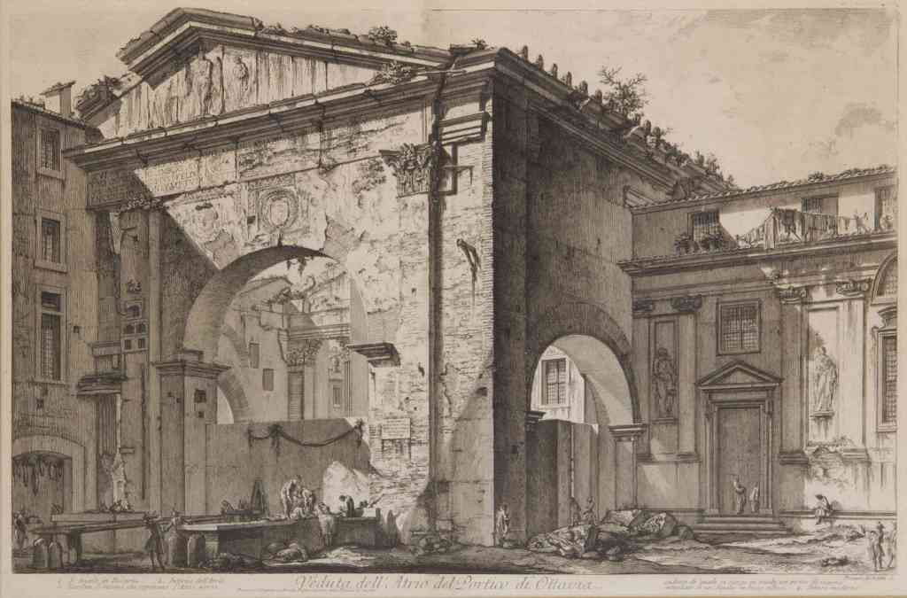 Giovanni Battista Piranesi, (Italian, 1720-1778),: Giovanni Battista Piranesi (Italian, 1720-1778) Veduta dell'atrio del Portico di Ottavia etching 15 3/4 x 24 inches. Property from the Estate of Dr. Werner E. Braatz, Oshkosh, Wisconsin