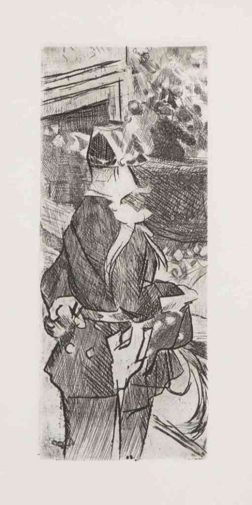 Jacques Villon, (French, 1875-1963), Soldier (Bal: Jacques Villon (French, 1875-1963) Soldier (Bal du Moulin Rouge) etching 8 3/4 x 3 1/2 inches. Property from the Estate of Norma B. Harris, Chicago, Illinois