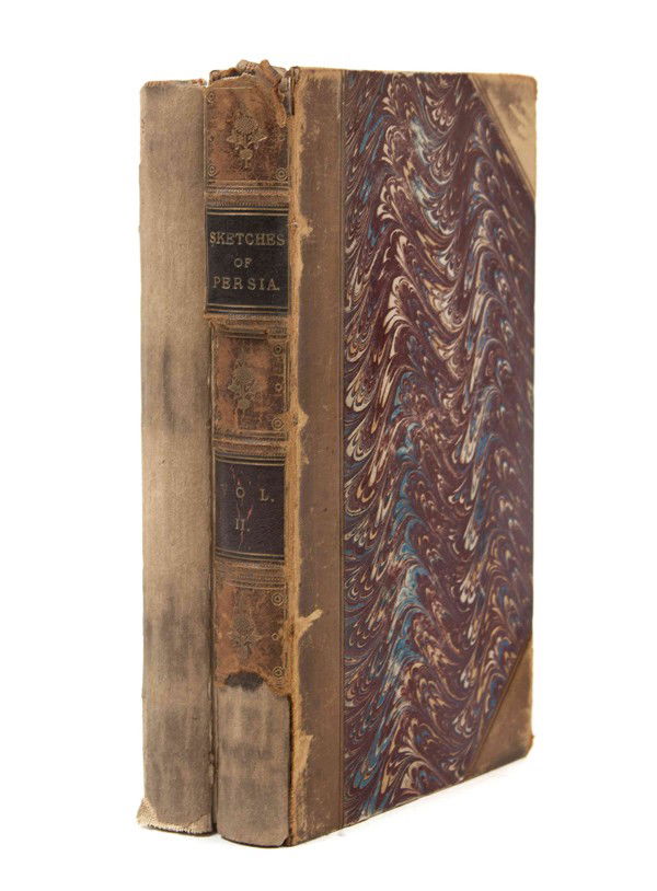 (NEAR-EAST) MALCOLM, JOHN. Sketches of Persia. Lond: (NEAR-EAST) MALCOLM, JOHN Sketches of Persia, from the Journals of a Traveller in the East. London: John Murray, 1828. 2 vols. 8vo, 3/4 calf over marbled boards, gilt tooling to spines, marbled edges