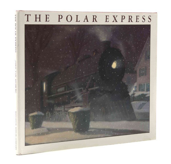 VAN ALLSBURG, CHRIS. The Polar Express. Boston, 19: VAN ALLSBURG, CHRIS The Polar Express. Boston: Houghton Mifflin, 1985. Oblong 4to, publisher's red cloth, pictorial dust jacket. First edition, first printing, without the Caldecott medal on the front