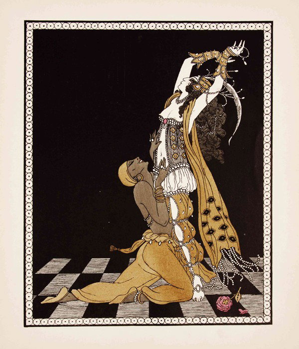 (BALLET) BARBIER, GEORGE. Designs on the Dances of: (BALLET) BARBIER, GEORGE Designs on the Dances of Vaslav Nijinsky. Translated from the French by C. W. Beaumont. Forward by Grancis de Miomandre. London: C. W. Beaumont, 1913. Folio, original printed 