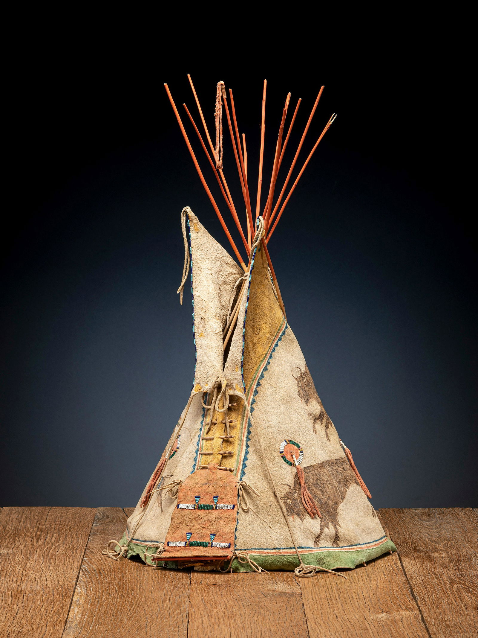 Sioux Painted Model Tipi, with Ledger Art (1 of 4)