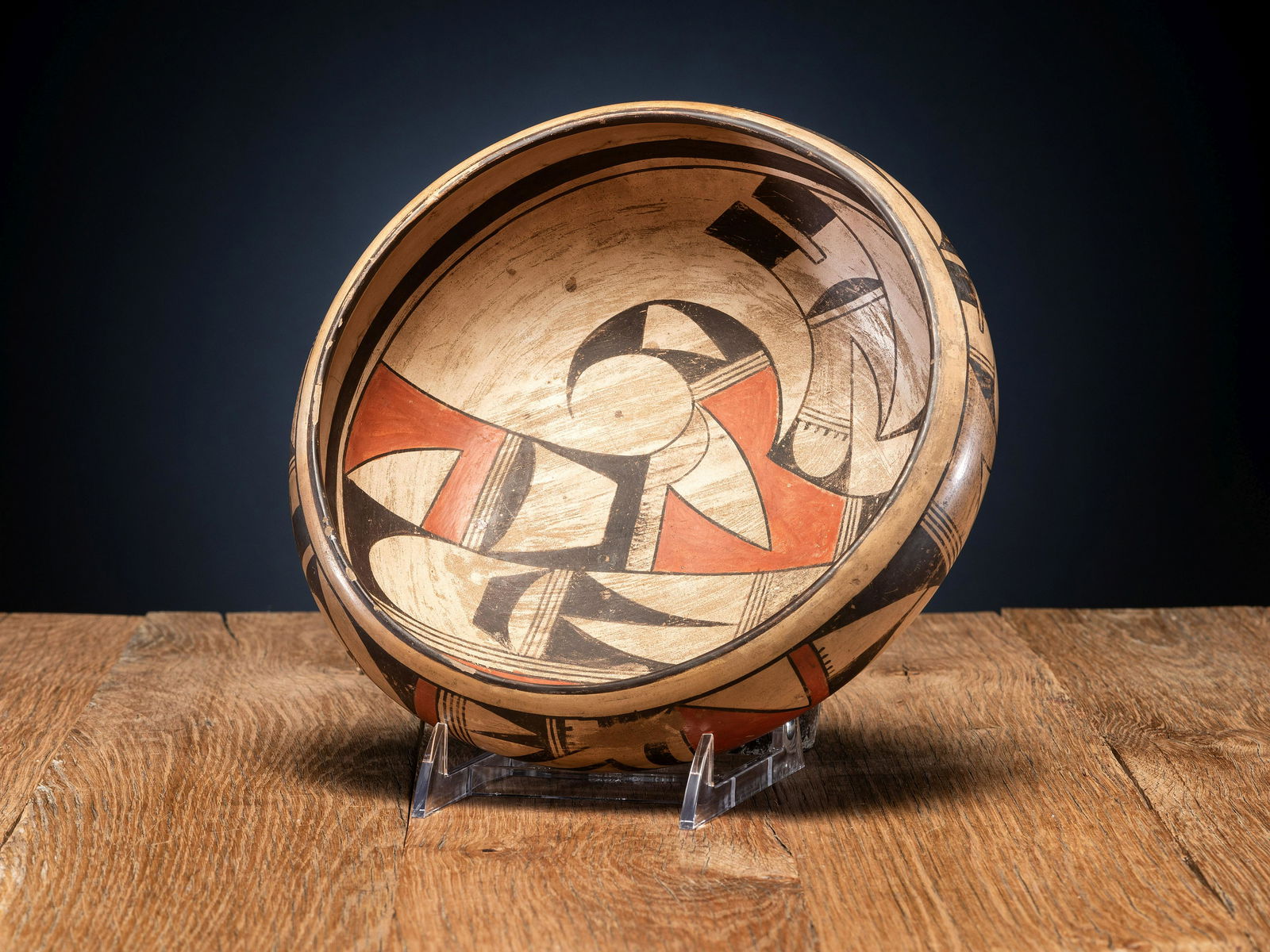 Paqua Naha (Hopi, 1890-1955) Polychrome Pottery Bowl (1 of 4)