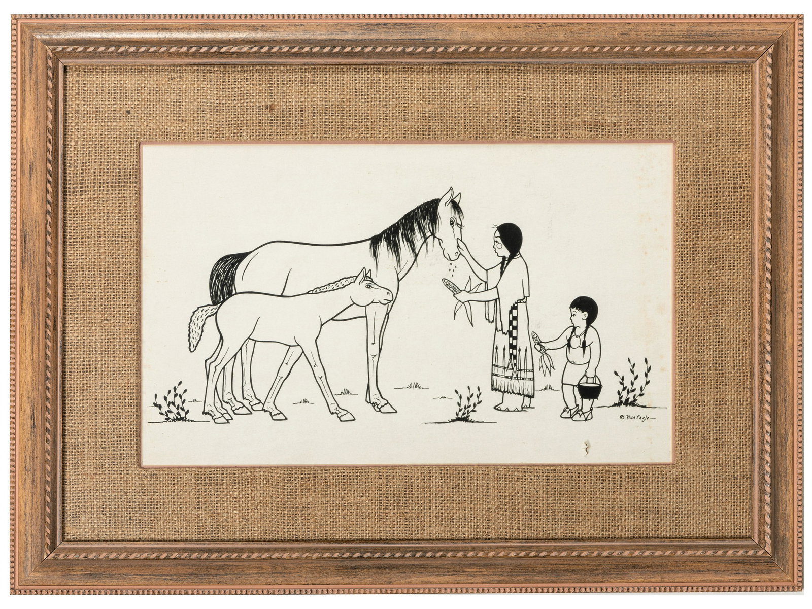 Acee Blue Eagle (Creek, 1907-1959) untitled, feeding time (1 of 3)