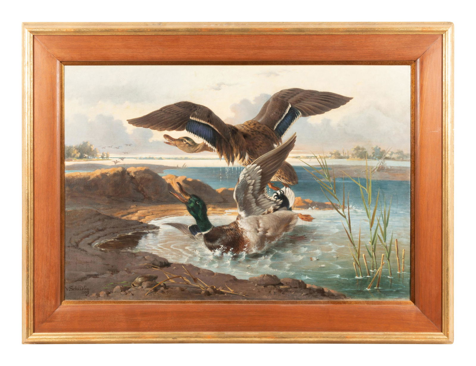 Friedrich Carl von Scheidlin (Austrian, 1822-1913) Ducks, 1879 (1 of 3)