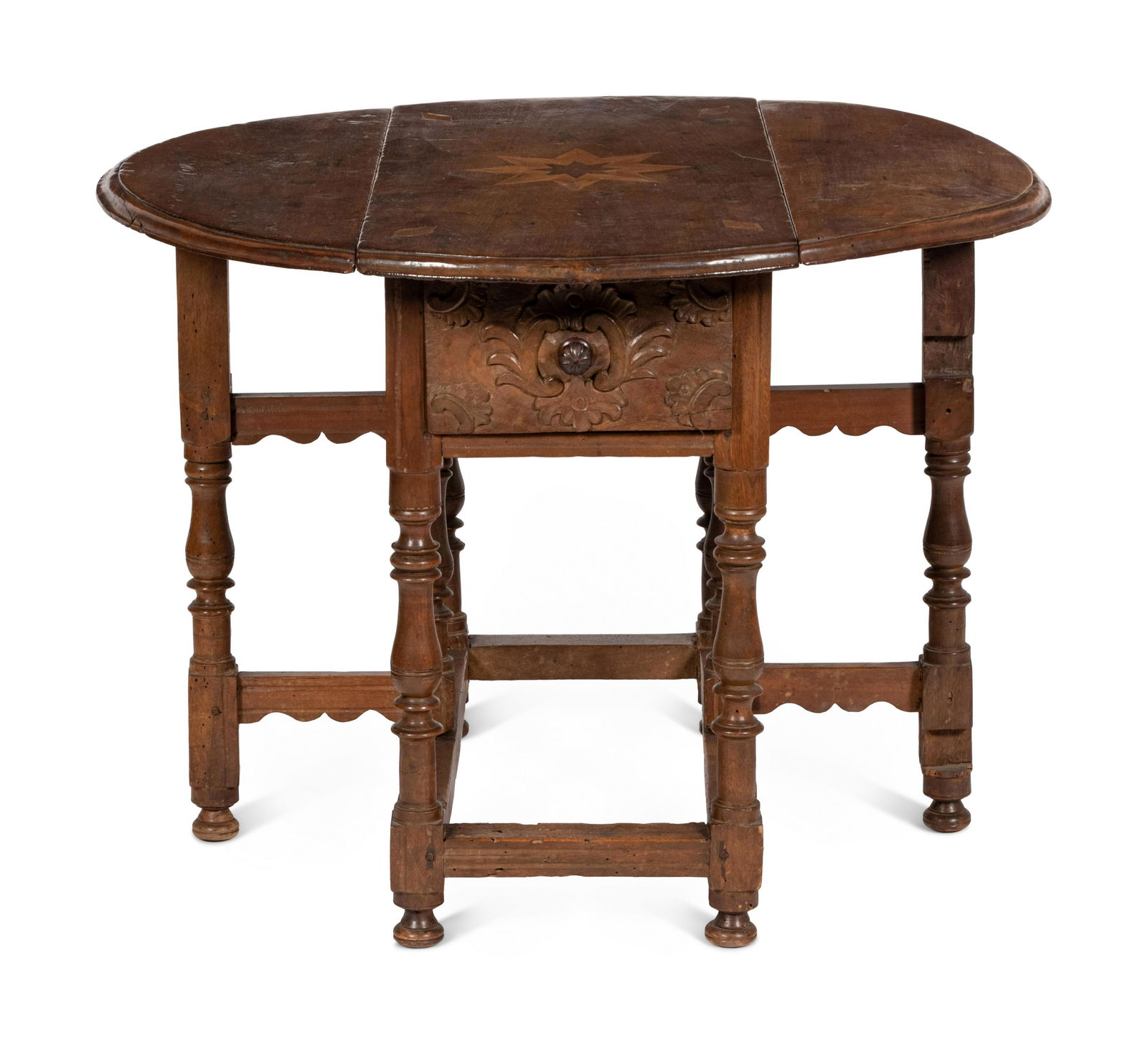 A Marquetry Inlaid Drop Leaf Table (1 of 4)