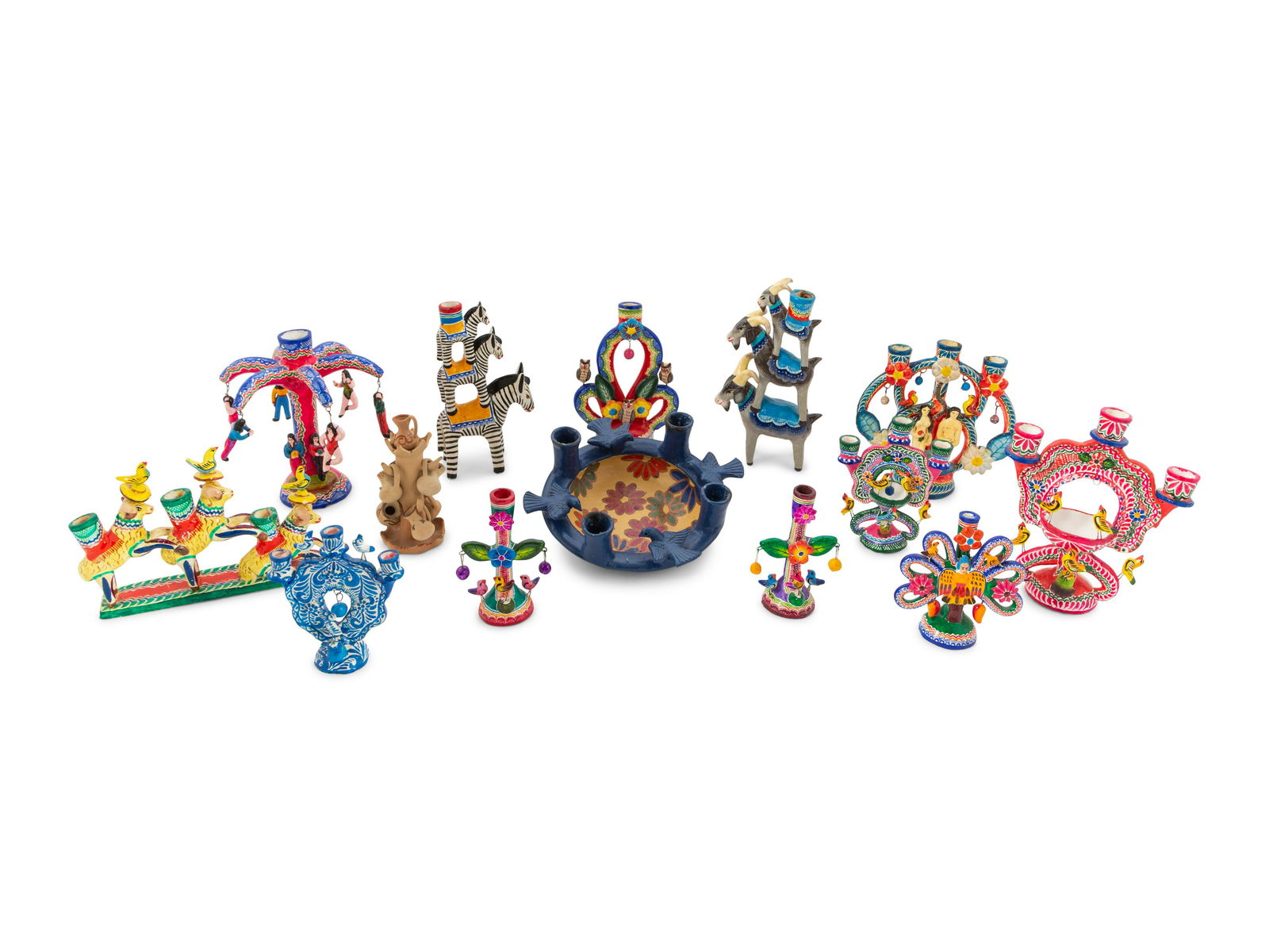A Collection of Mexican Pottery Candelabra (1 of 5)