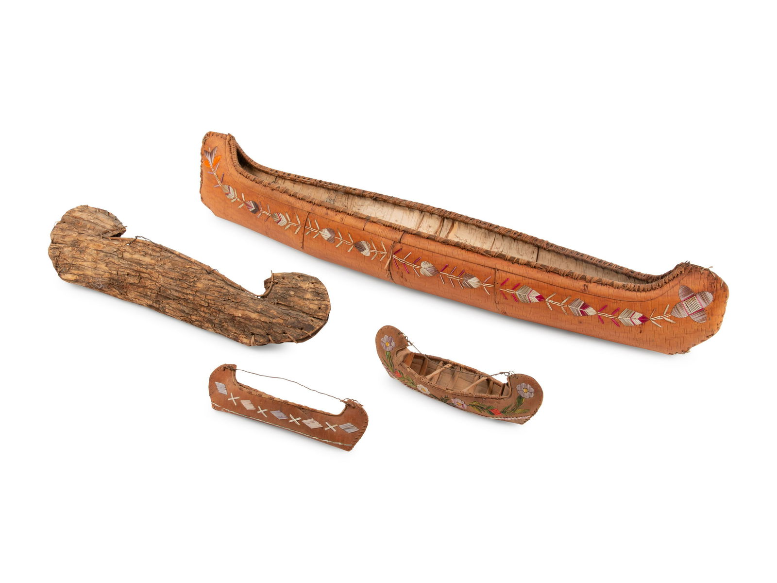 A Group of Great Lakes Birchbark Model Canoes (1 of 2)
