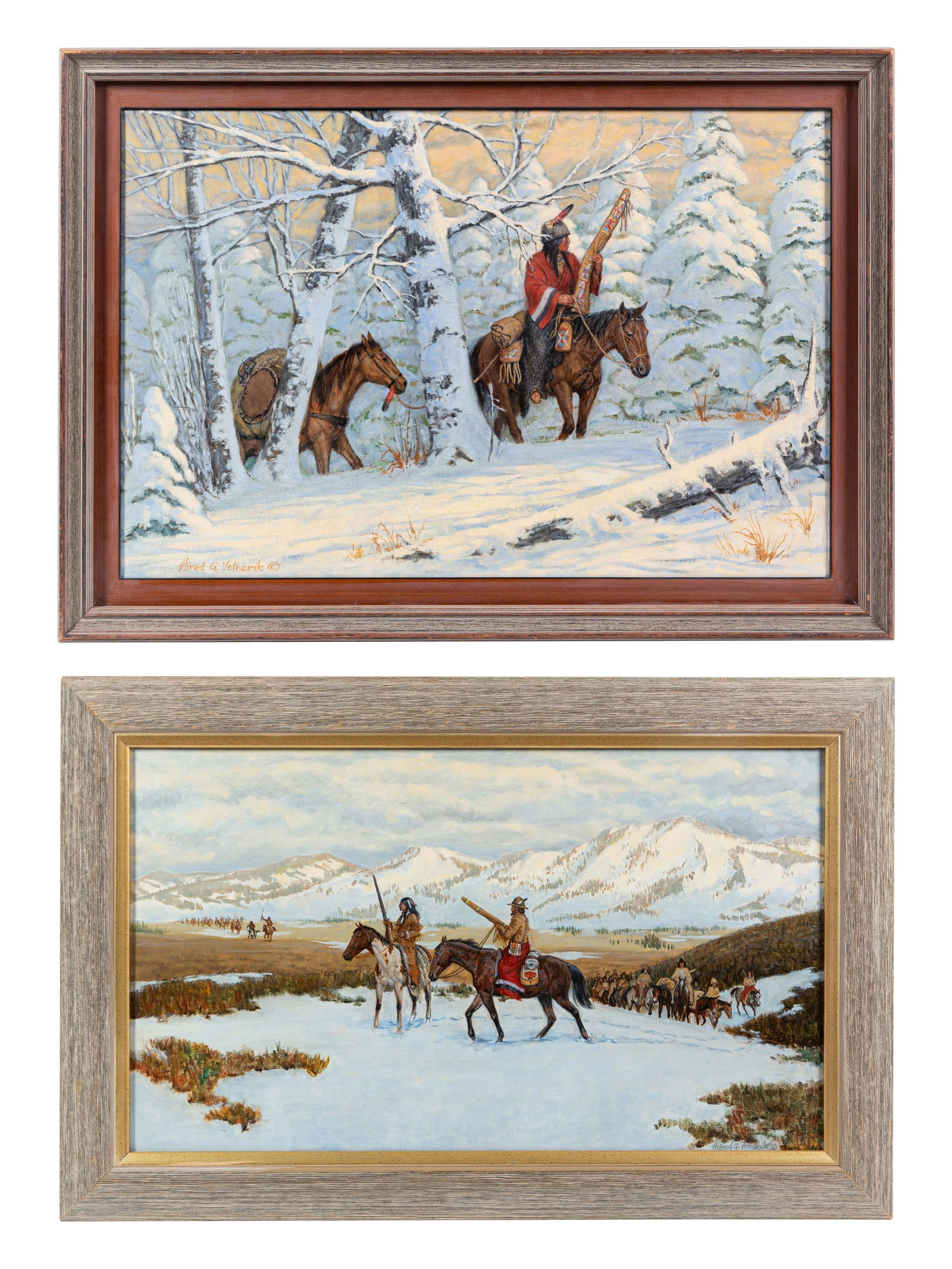 Alfred G. Vetromile (American, 20th Century) The Metis Trapper, and Bridger Meets Blackfeet (1 of 13)