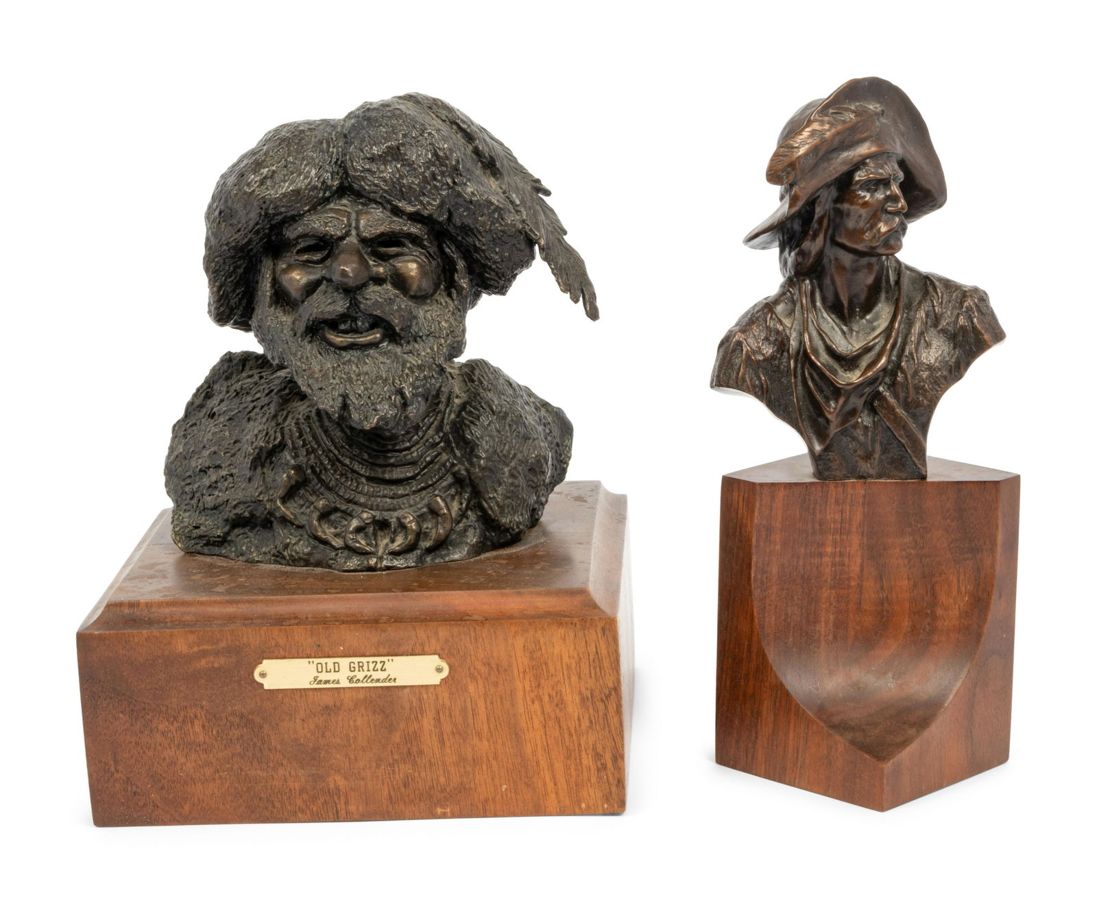 A Pair of Bronze Busts of Western Gentlemen, by Joseph Velazquez and James Collender (1 of 3)