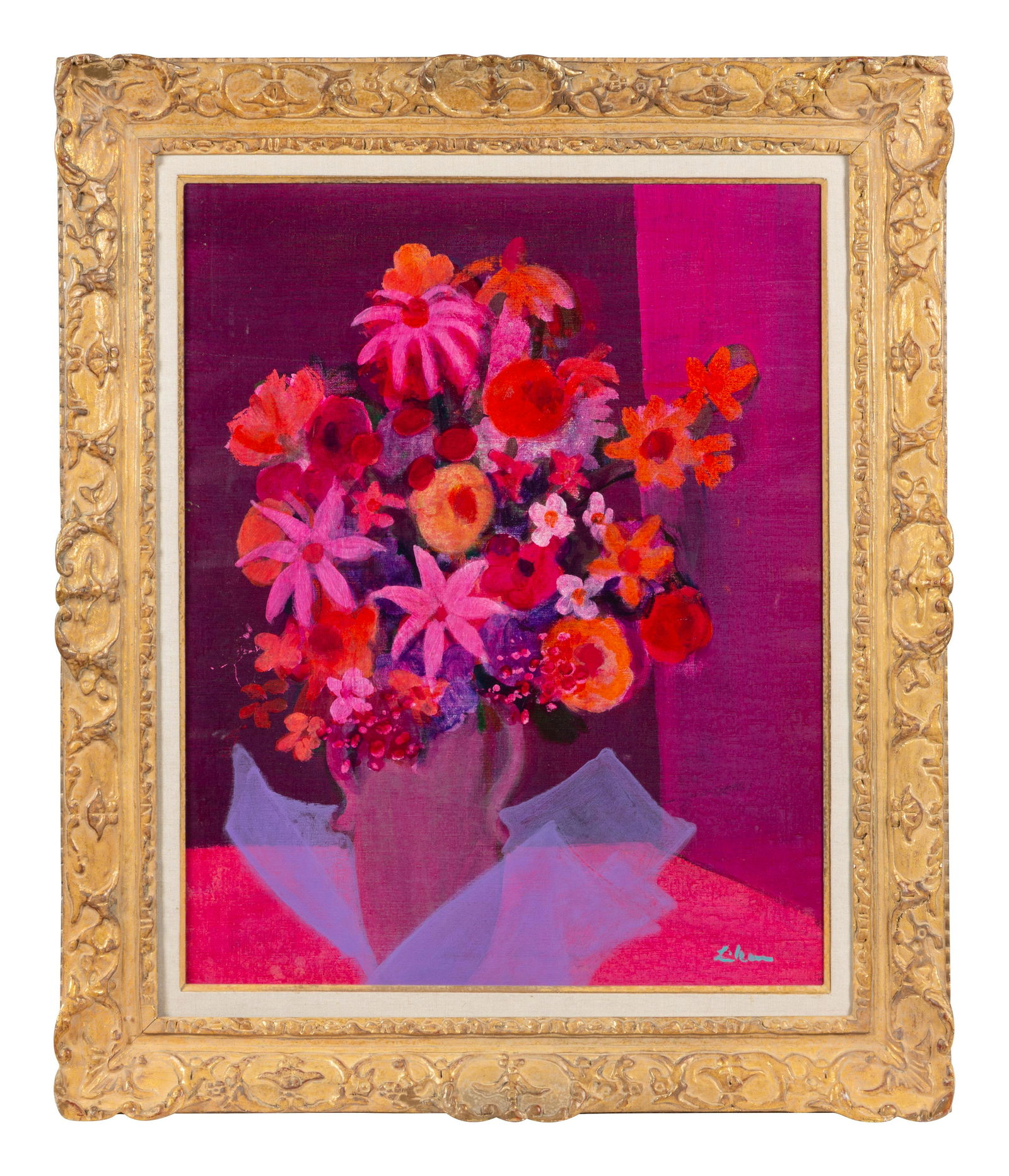 Gustav Likan  (Croatian, 1912-1998) Red and Yellow Floral (1 of 3)