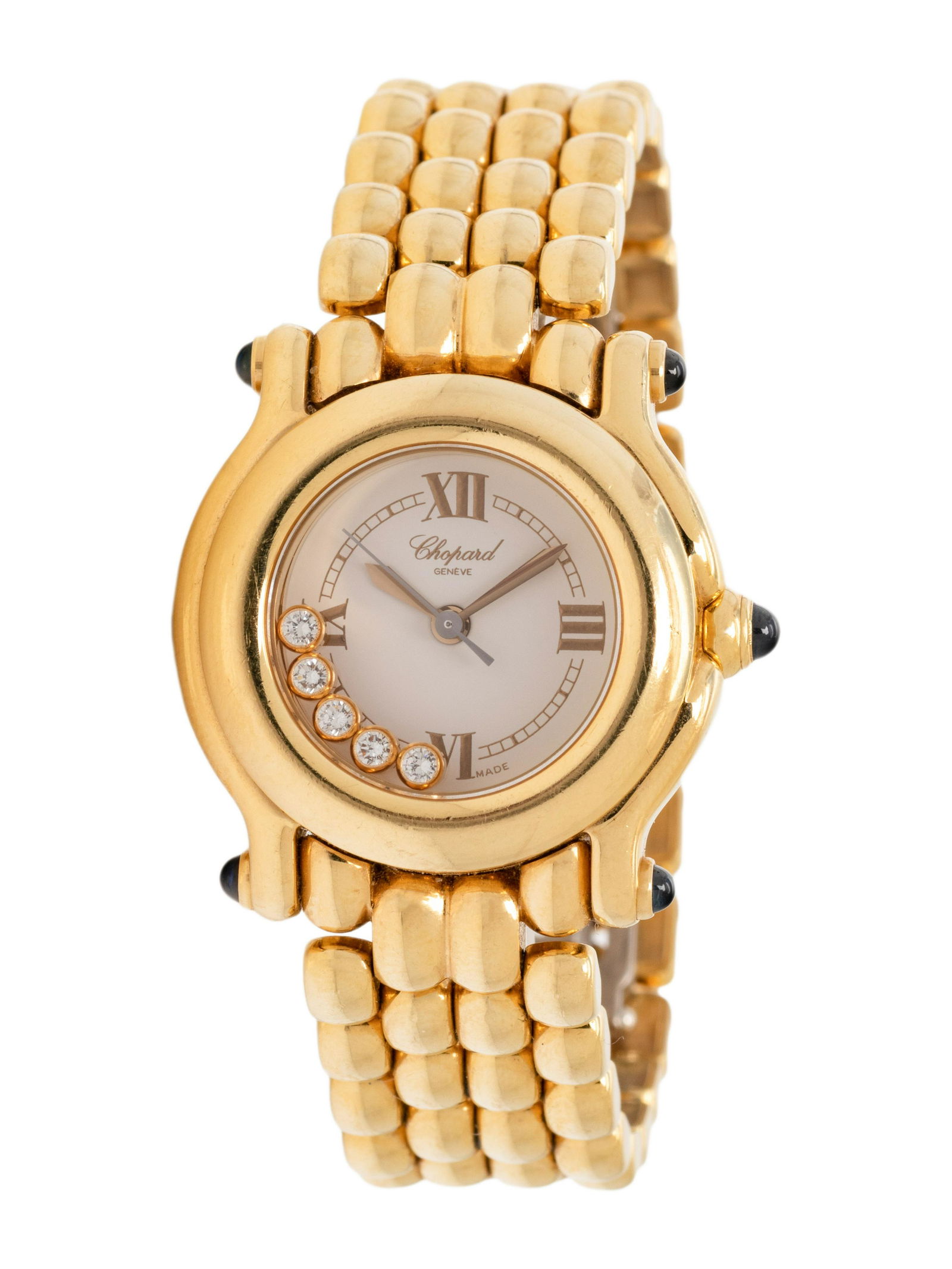CHOPARD, REF. 4142 18K YELLOW GOLD AND DIAMOND 'HAPPY SPORT' WRISTWATCH (1 of 2)