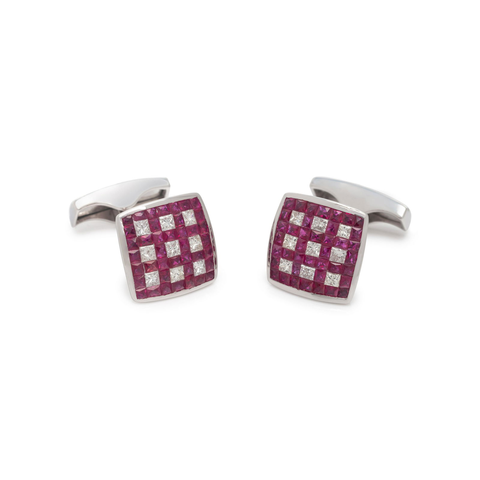 RUBY AND DIAMOND CUFFLINKS (1 of 2)