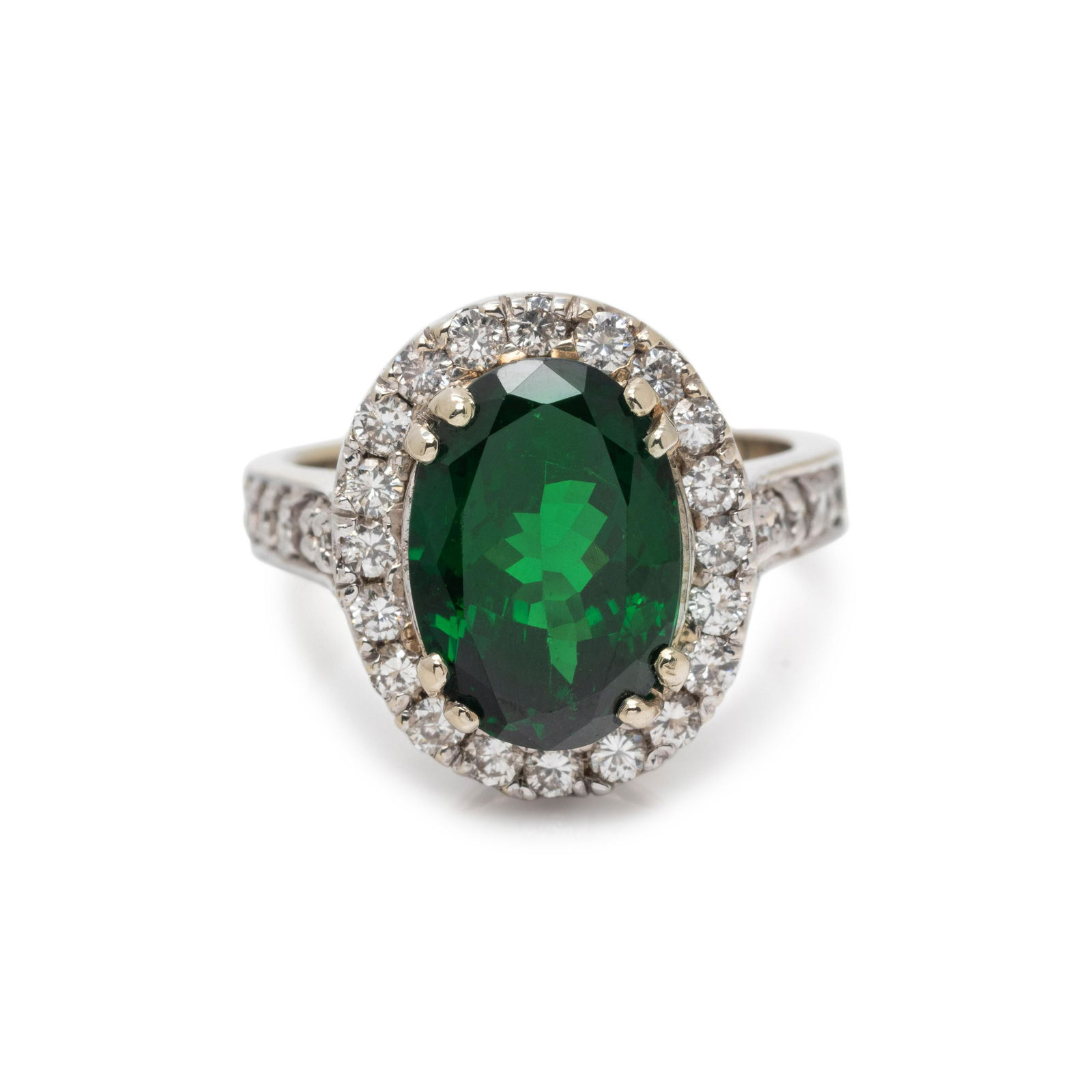TSAVORITE GARNET AND DIAMOND RING (1 of 3)