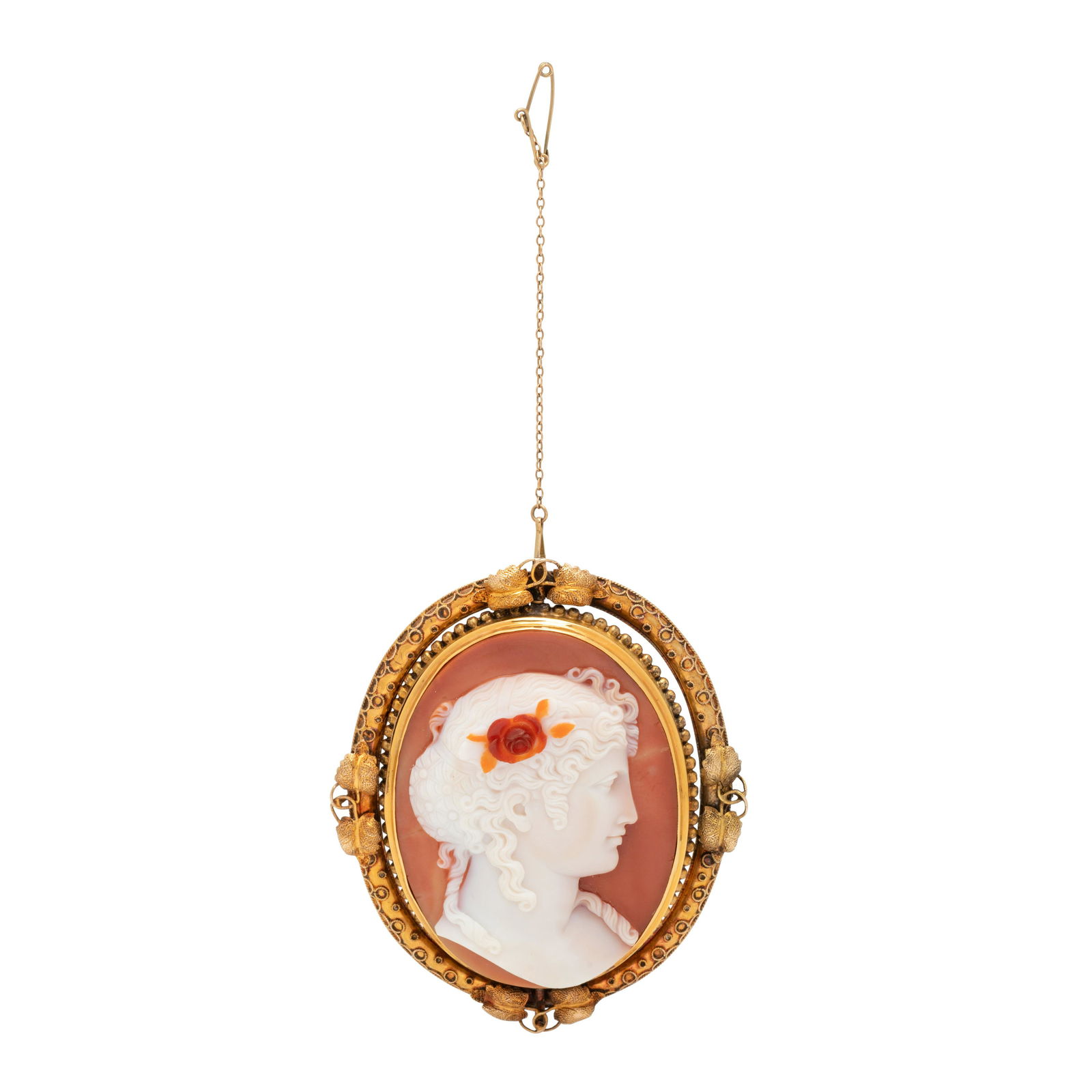 ANTIQUE, REVERSIBLE AGATE CAMEO BROOCH (1 of 2)