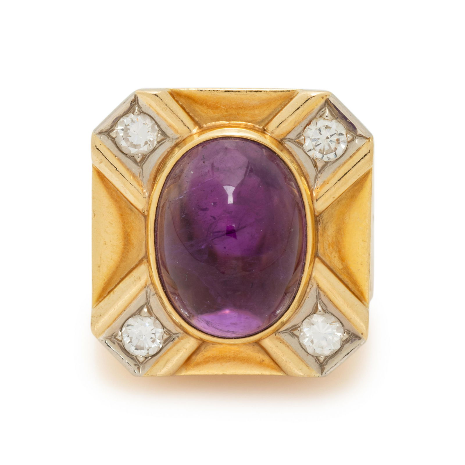 SUSAN BERMAN, YELLOW GOLD, AMETHYST AND DIAMOND RING (1 of 3)