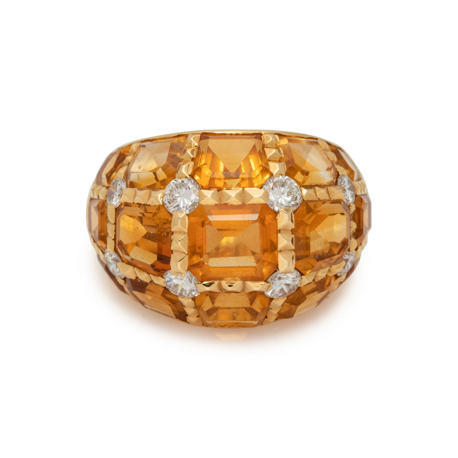 FRENCH, CITRINE AND DIAMOND RING (1 of 3)