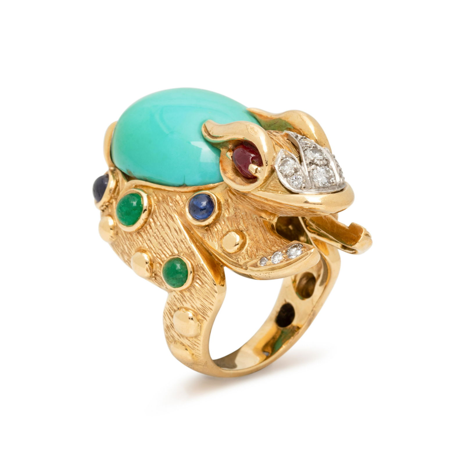 YELLOW GOLD, MULTIGEM AND DIAMOND RING (1 of 4)